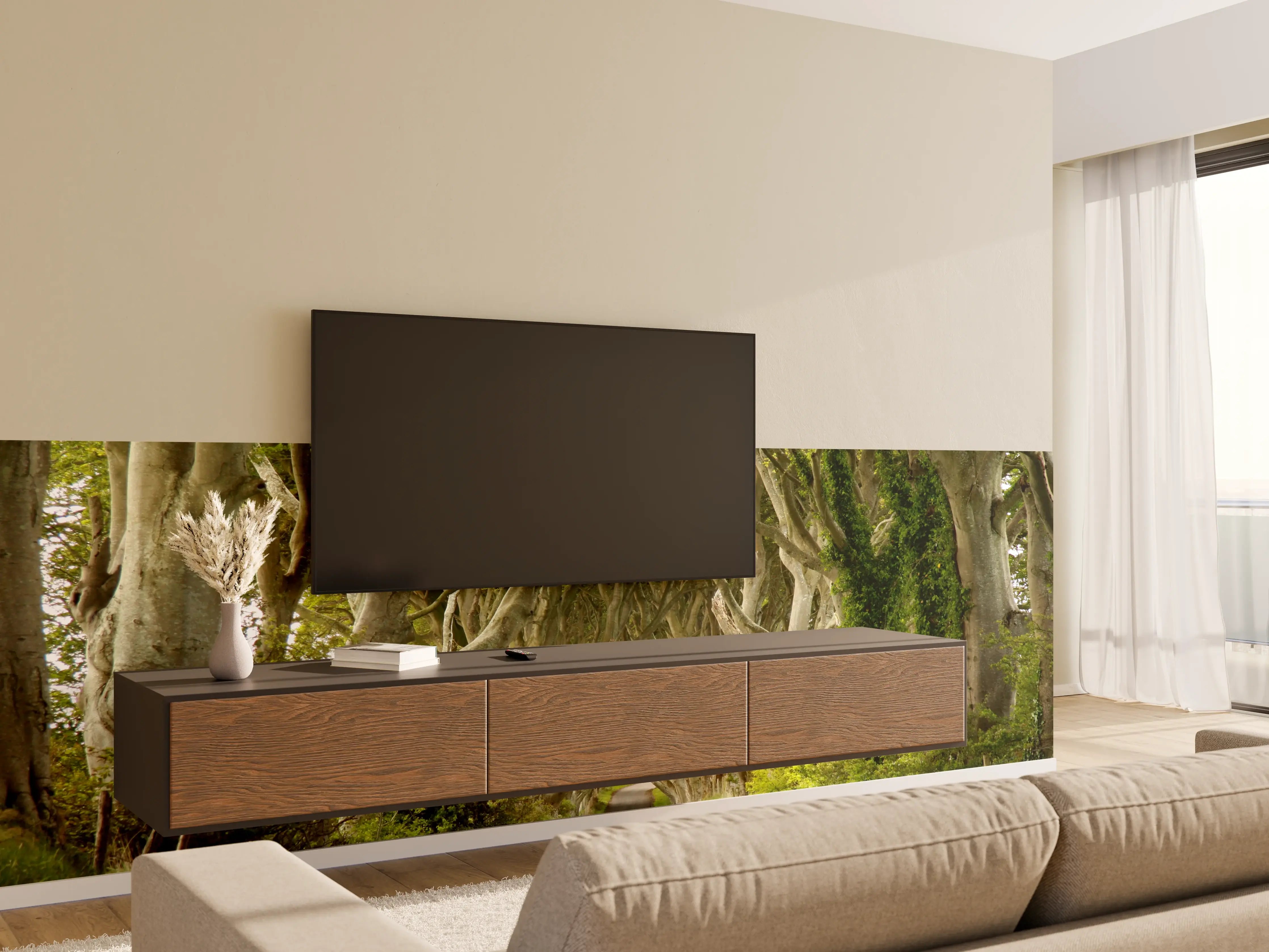 Wandverkleidung Wohnzimmer - Magischer Baumhain - Natur pur