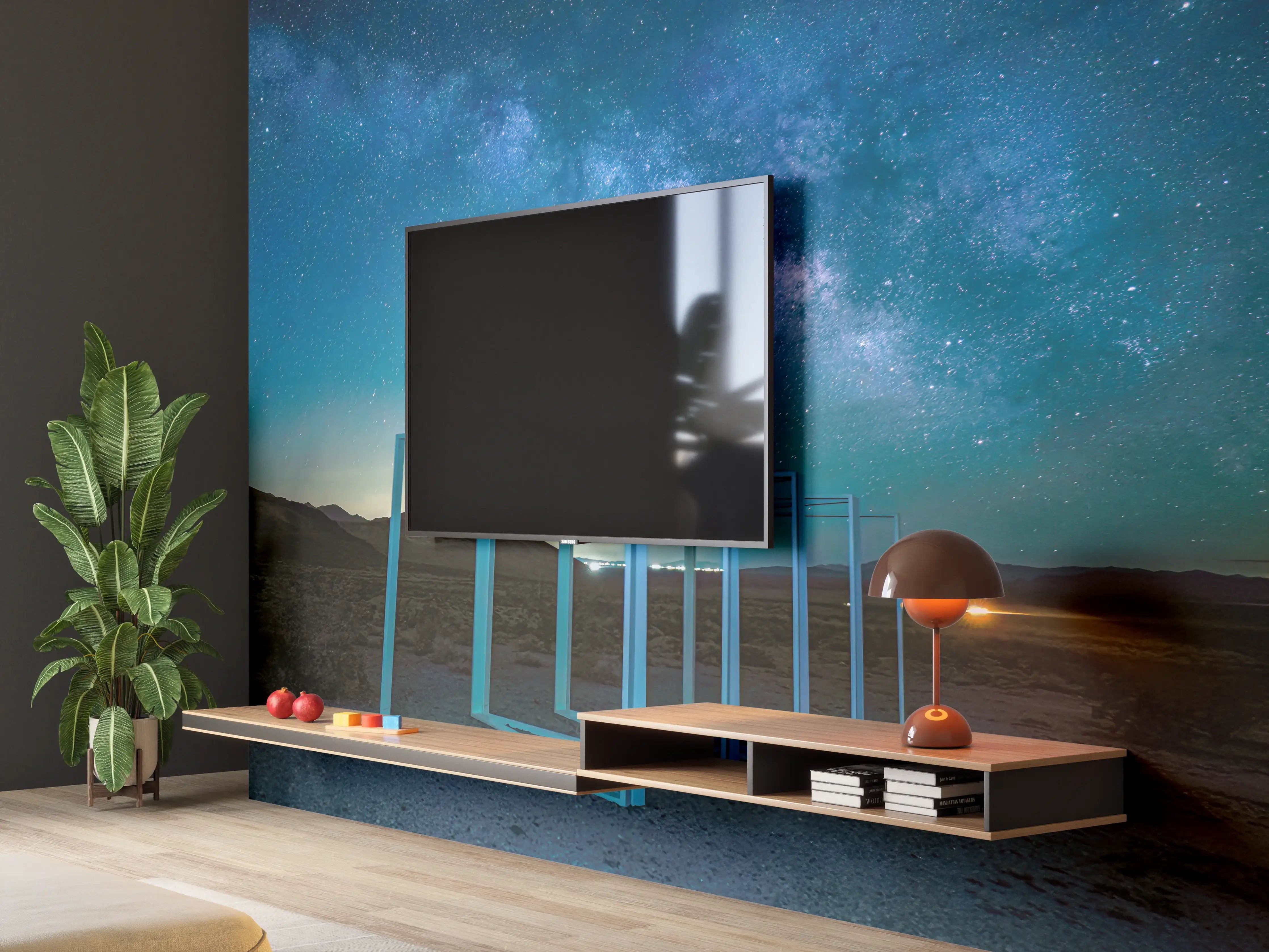 Wandverkleidung Wohnzimmer - Magischer Blick in die Sternewelt