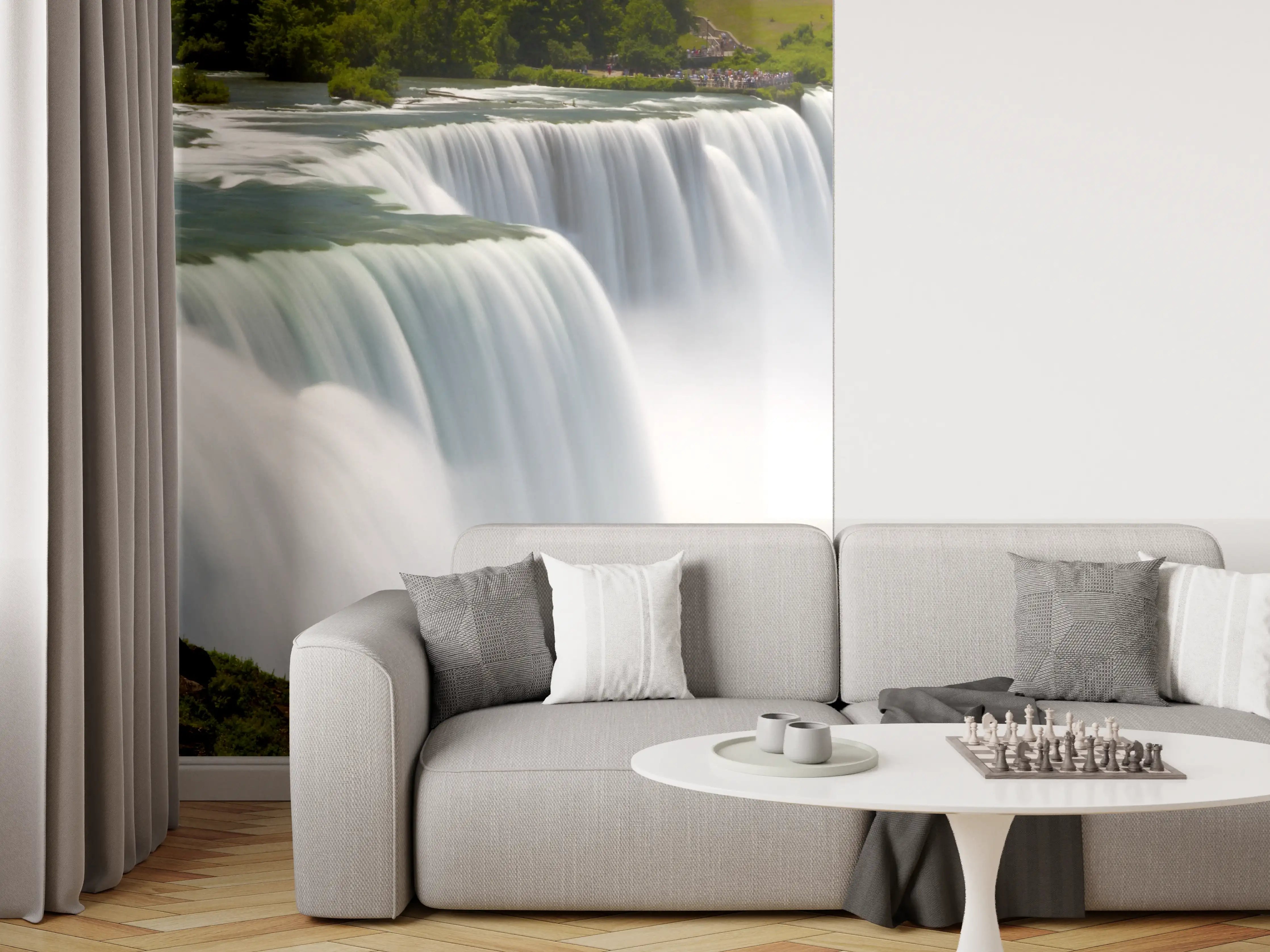 Wandverkleidung Wohnzimmer - Majestätischer Wasserfall in der Natur