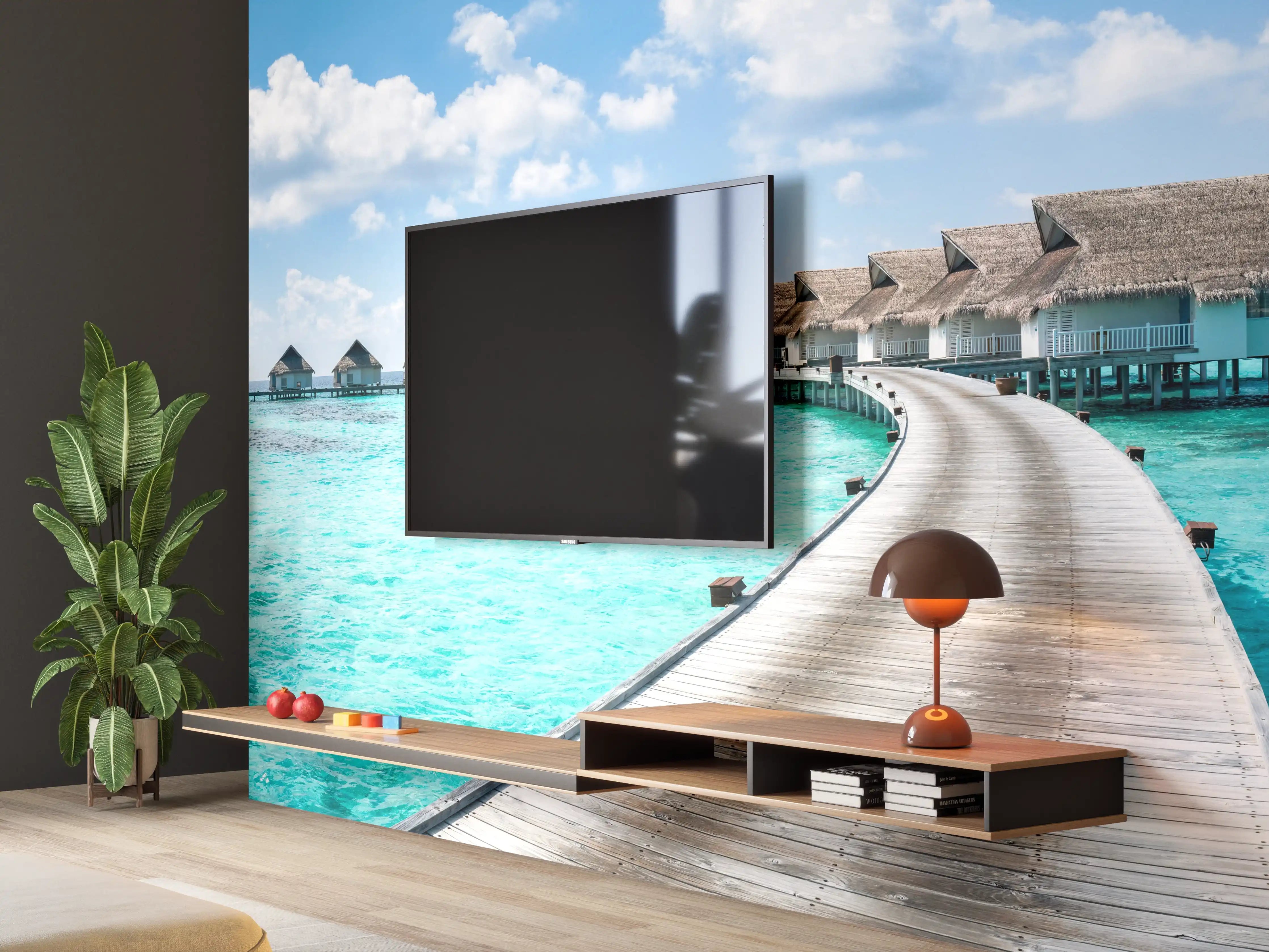 Wandverkleidung Wohnzimmer - Malediven Wasser-Hotel