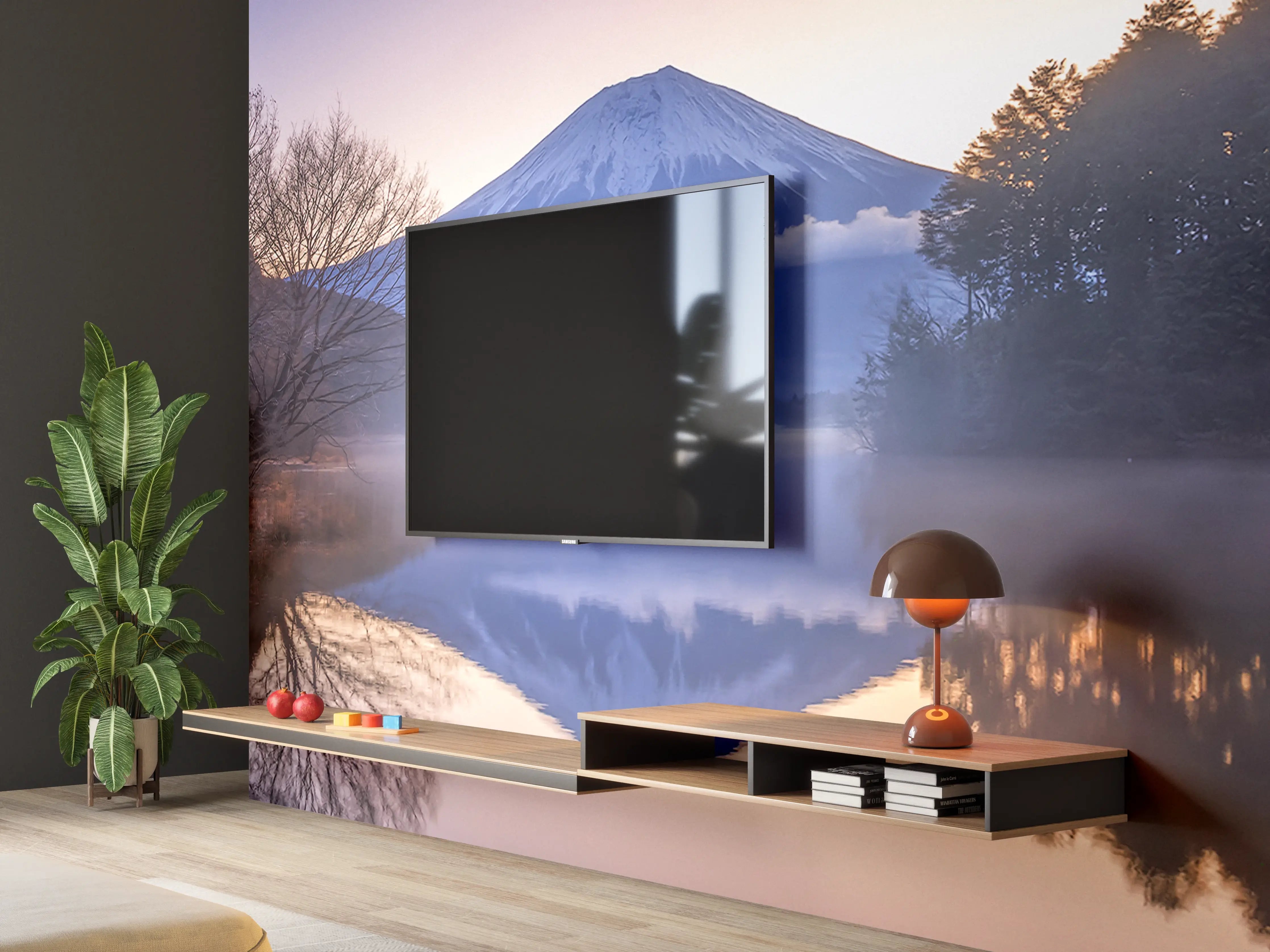 Wandverkleidung Wohnzimmer - Malerischer Mount Fuji bei Sonnenaufgang