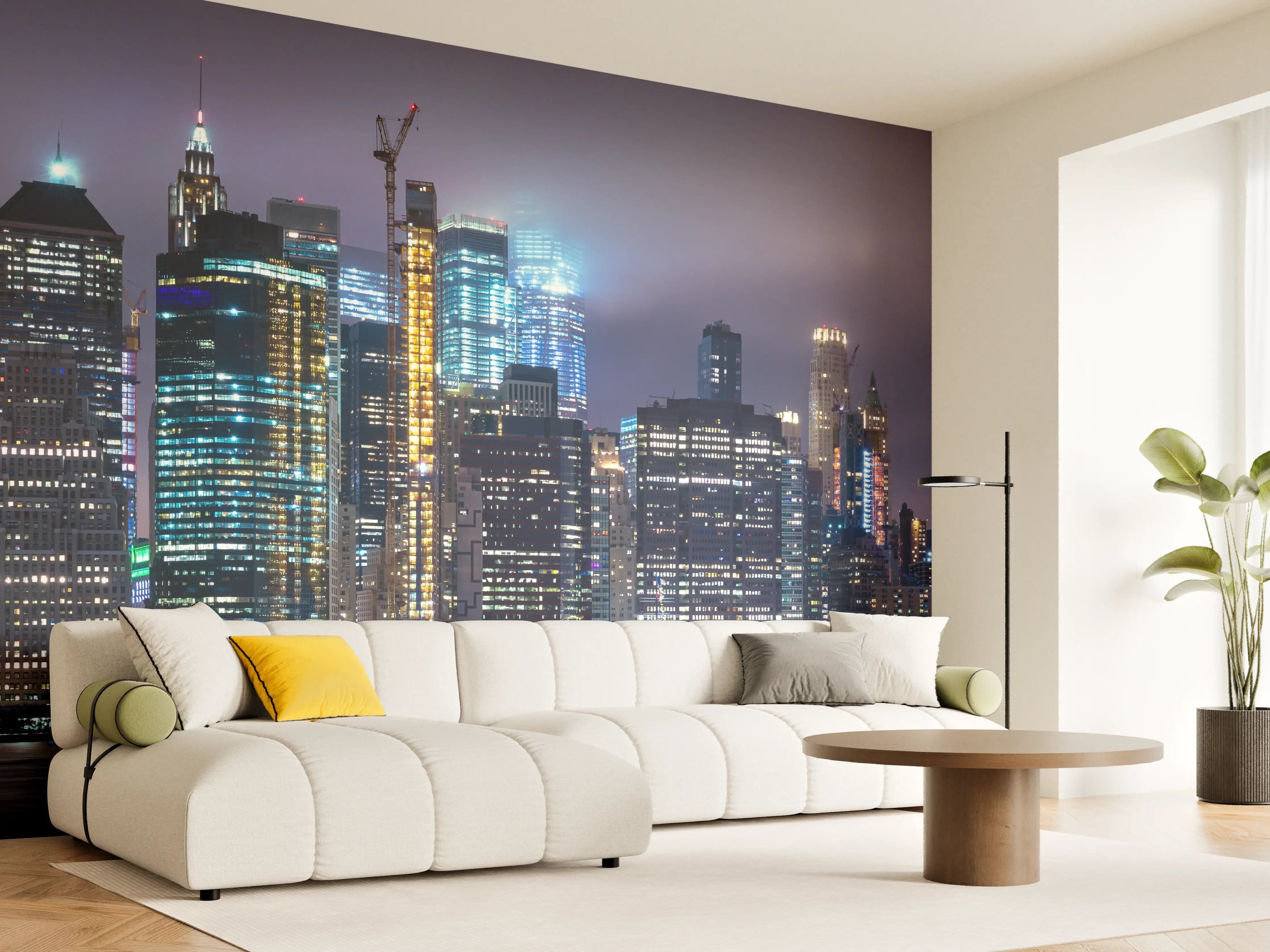 Wandverkleidung Wohnzimmer - Manhattan Skyline – Stadt der Lichter