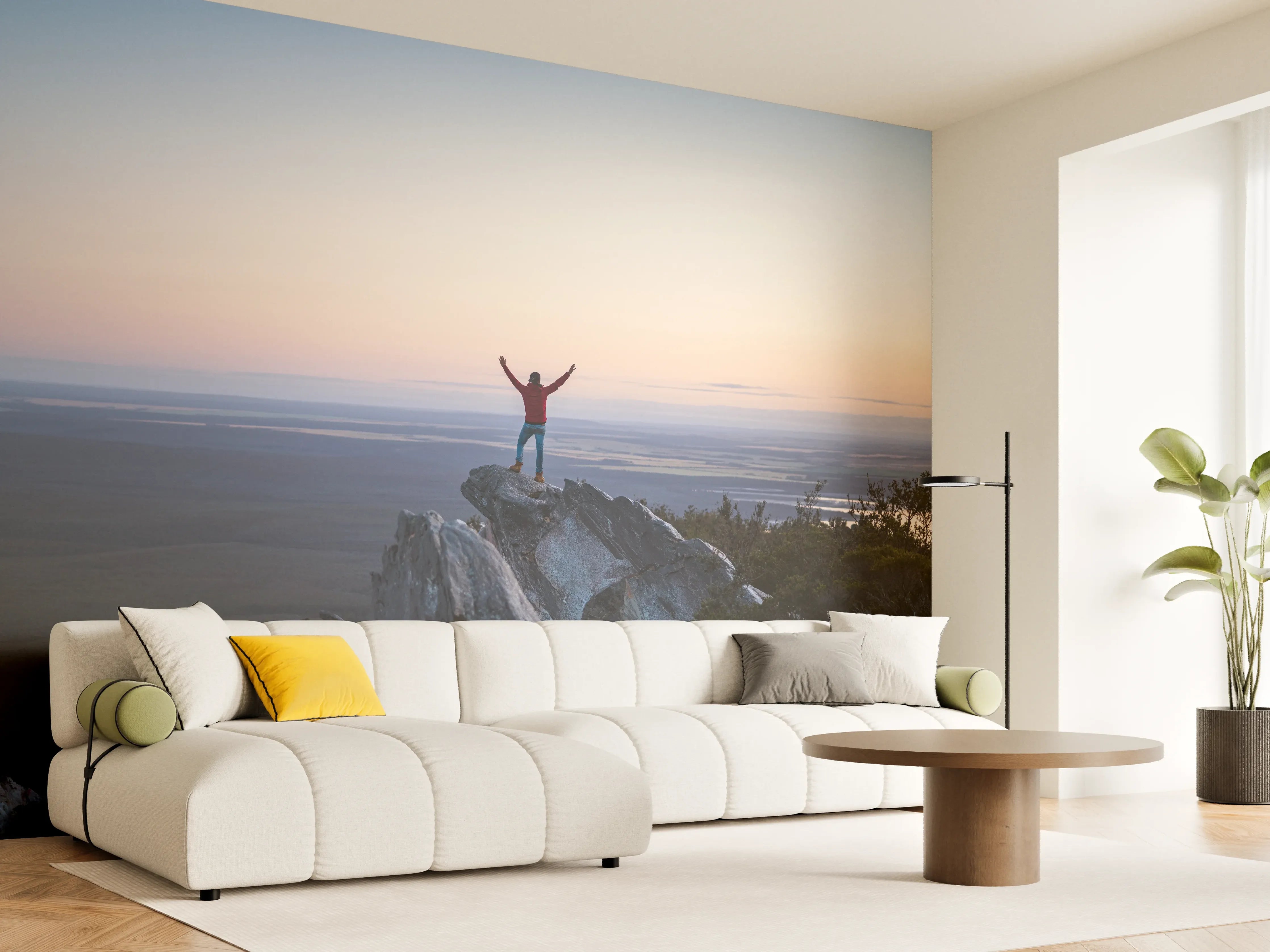 Wandverkleidung Wohnzimmer - Mann steht auf das East Mount Barren