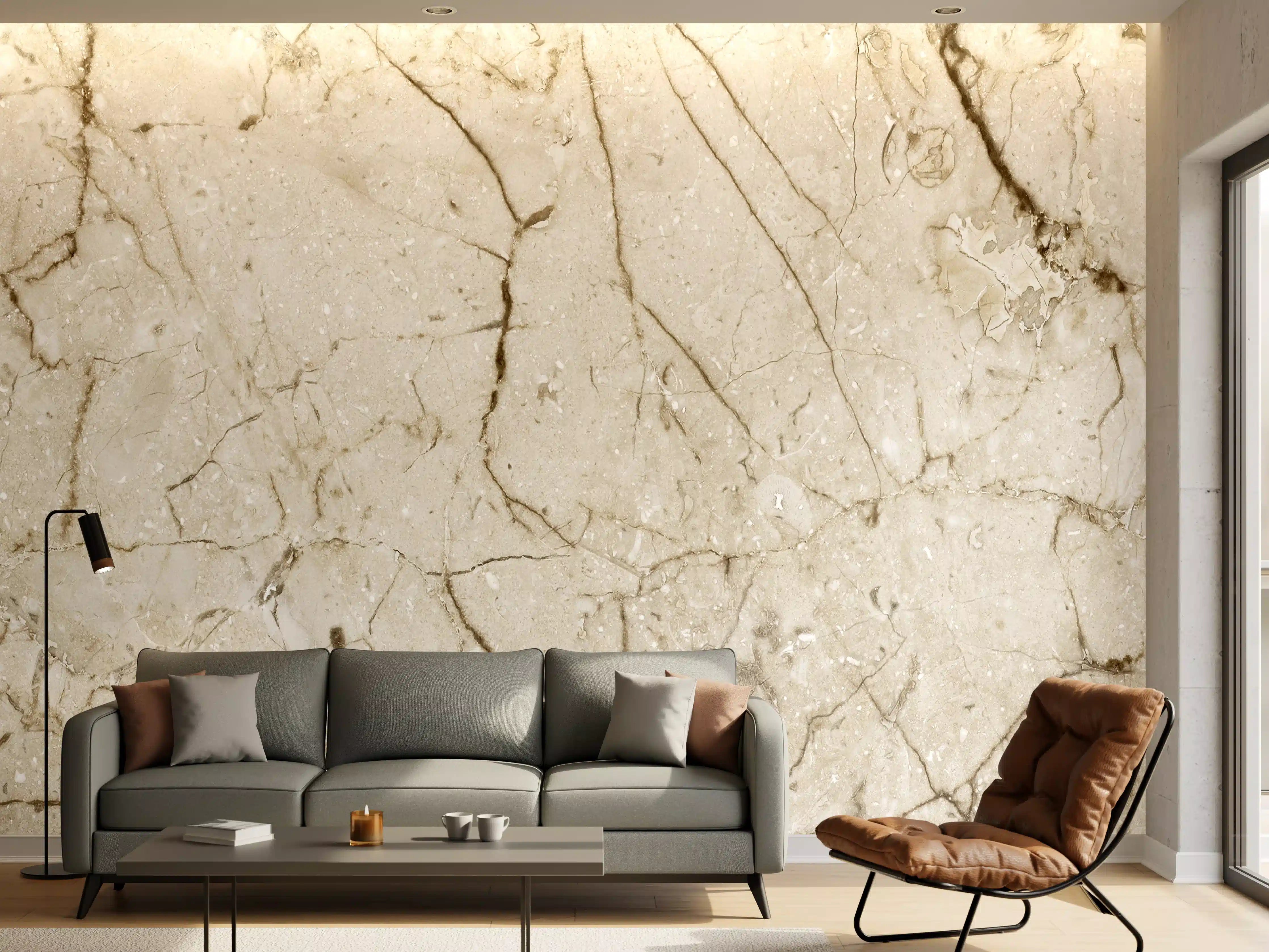 Wandverkleidung Wohnzimmer - Marmor Hintergrund - Beige