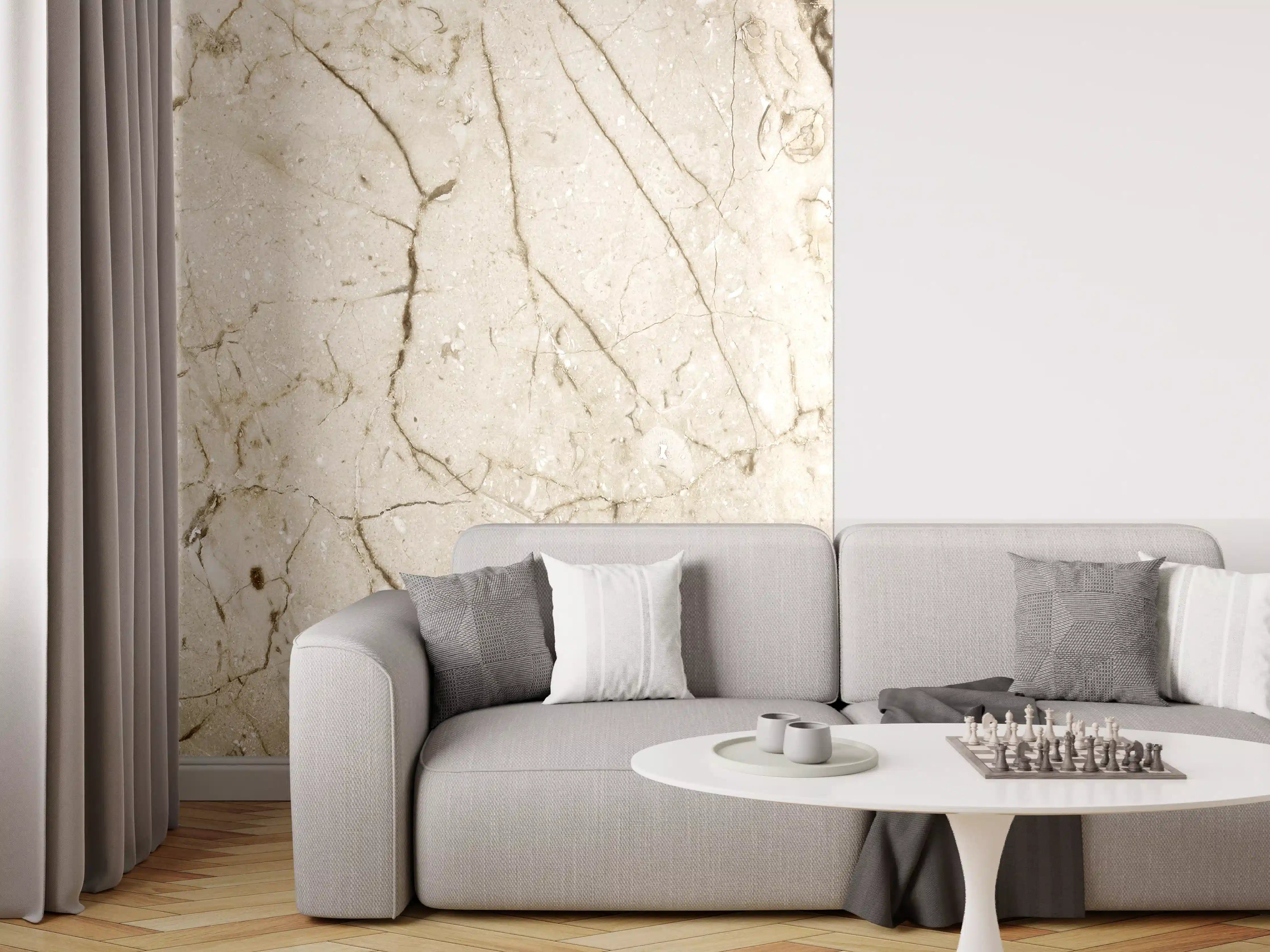 Wandverkleidung Wohnzimmer - Marmor Hintergrund - Beige