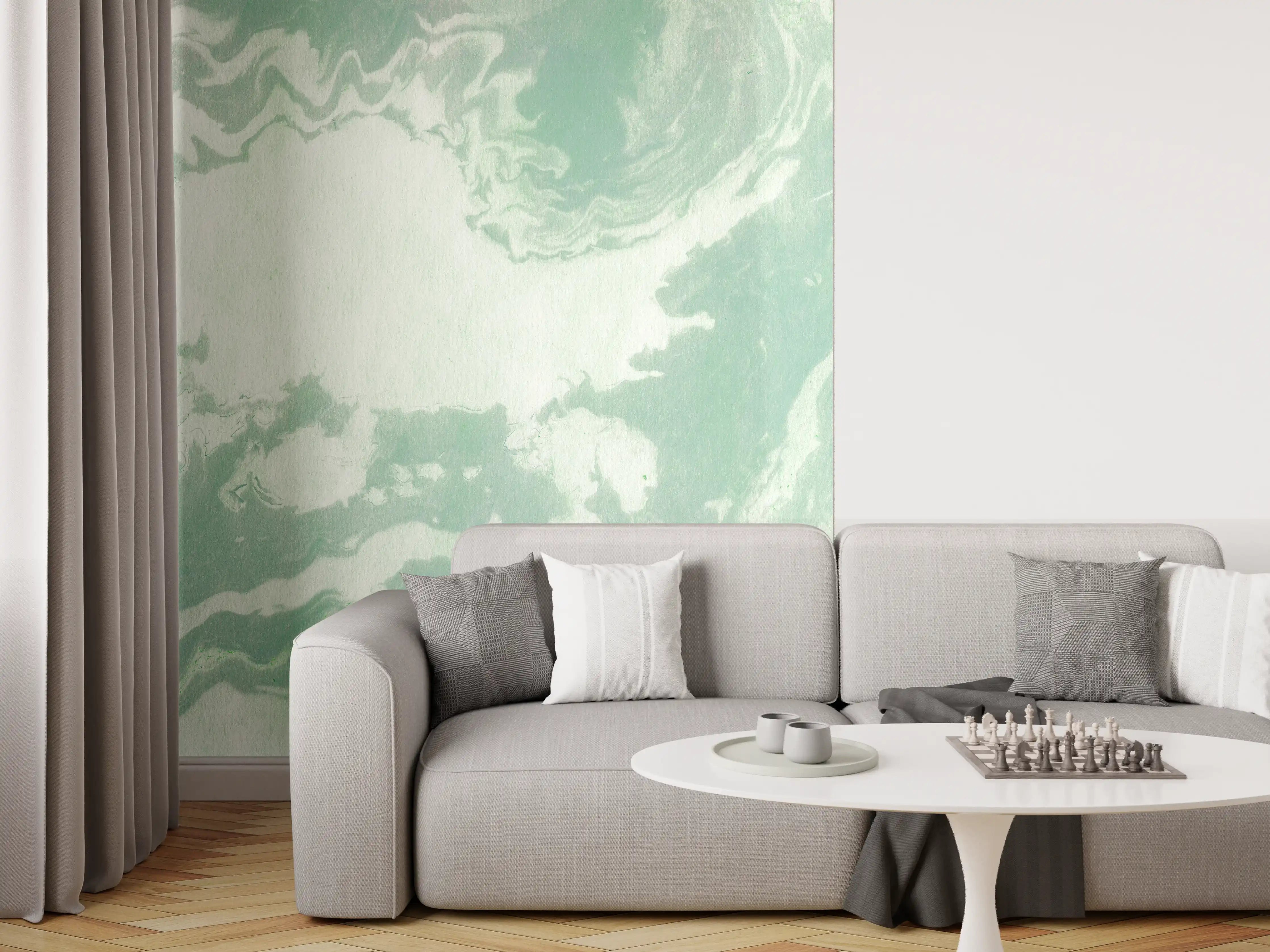 Wandverkleidung Wohnzimmer - Marmor Oberfläche - Pastellmalerei