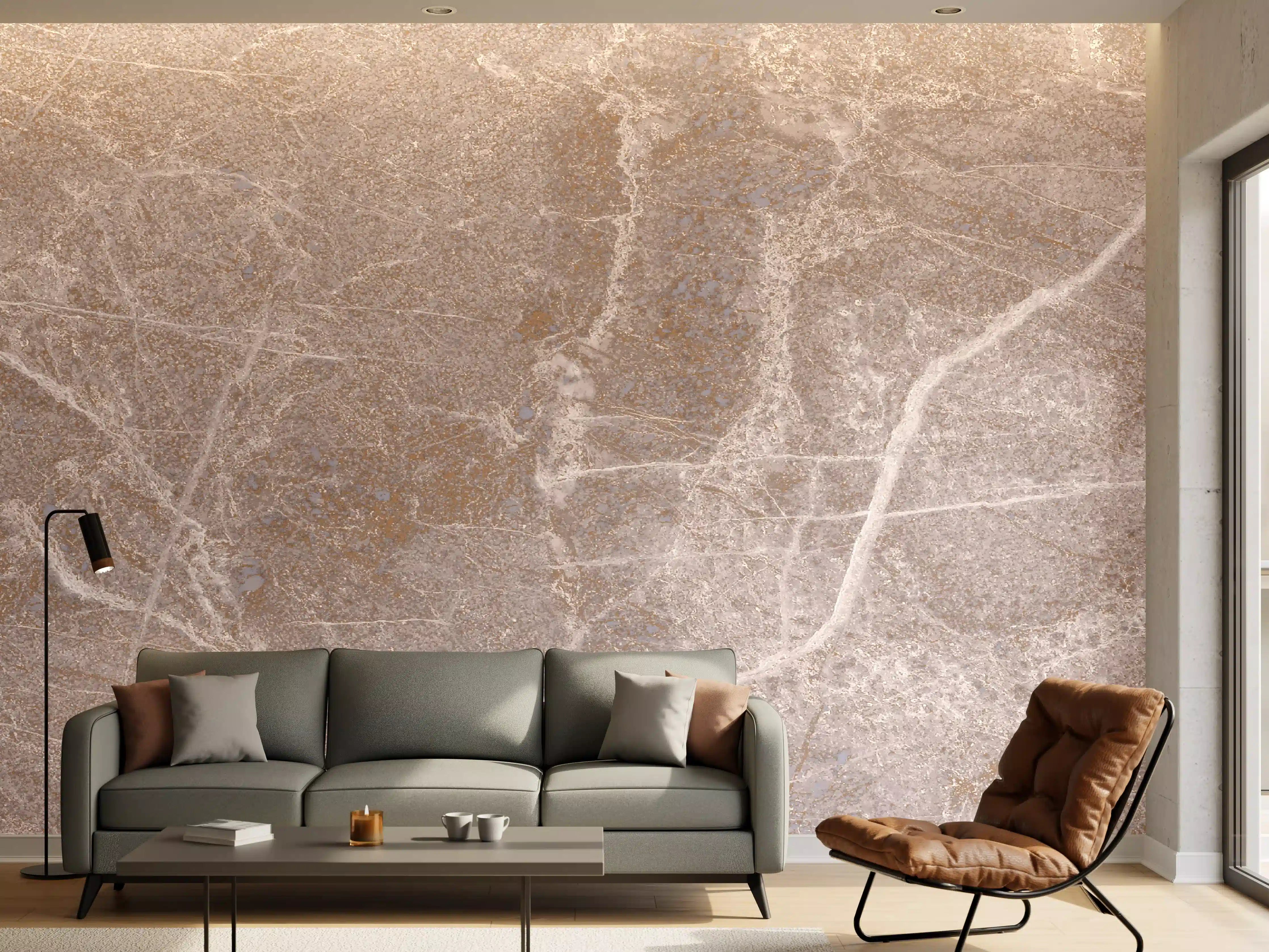 Wandverkleidung Wohnzimmer - Marmor Textur - Rosa