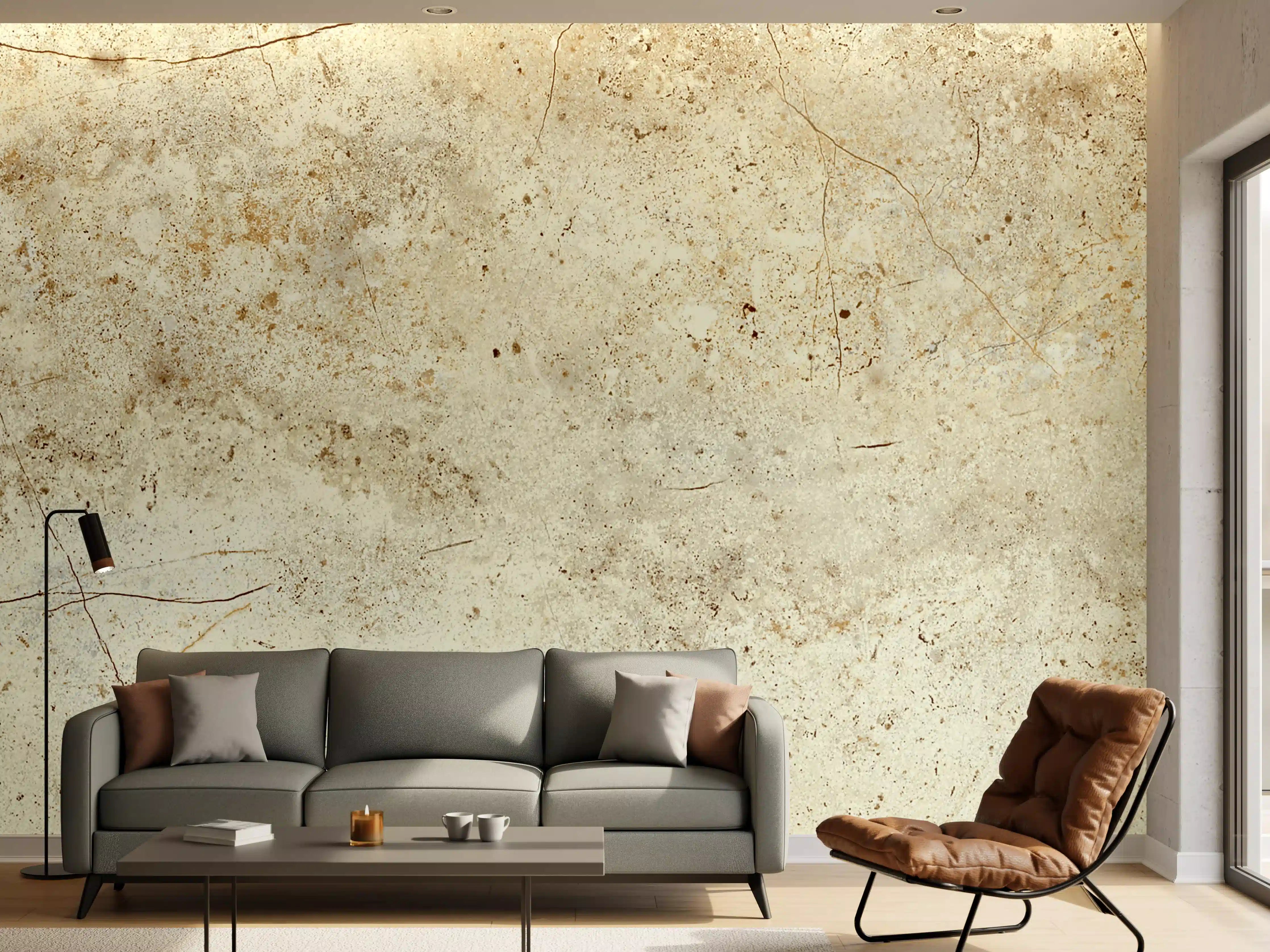 Wandverkleidung Wohnzimmer - Marmor Textur hell