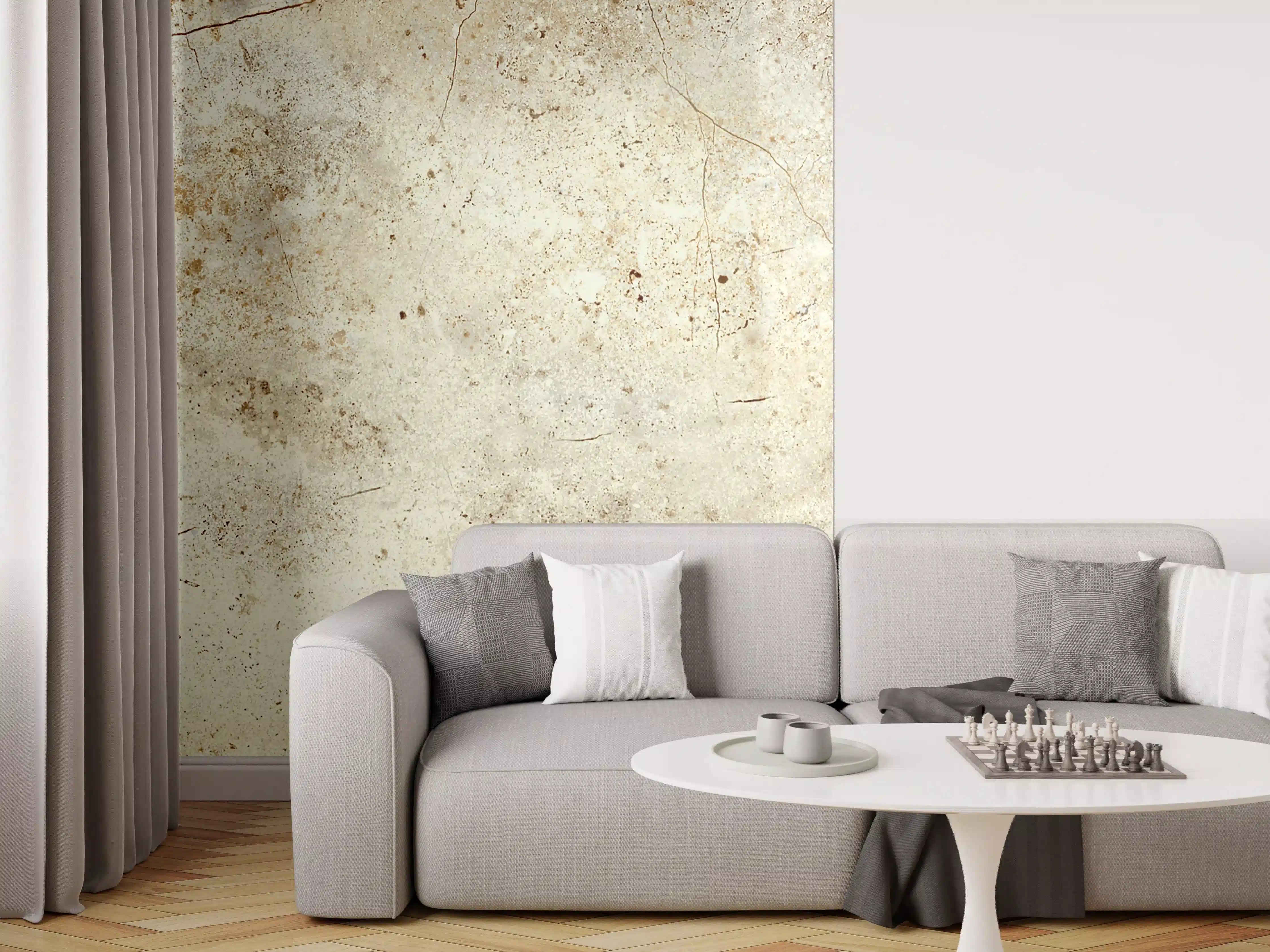 Wandverkleidung Wohnzimmer - Marmor Textur hell