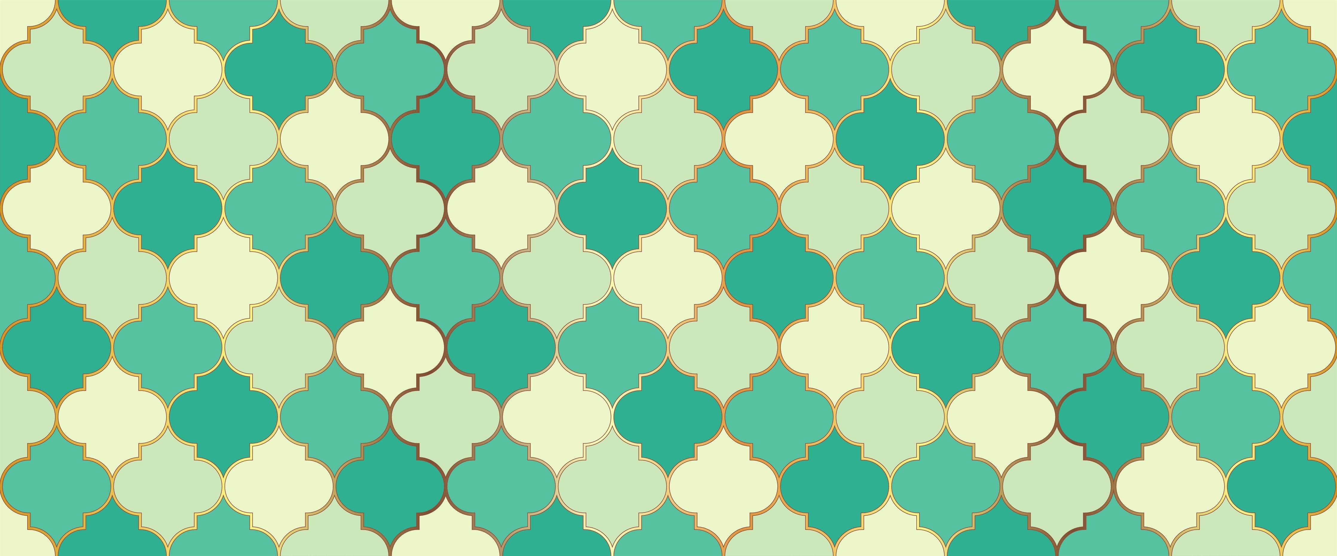 Wandverkleidung Wohnzimmer-Marokkanisches Türkis-Beige Muster