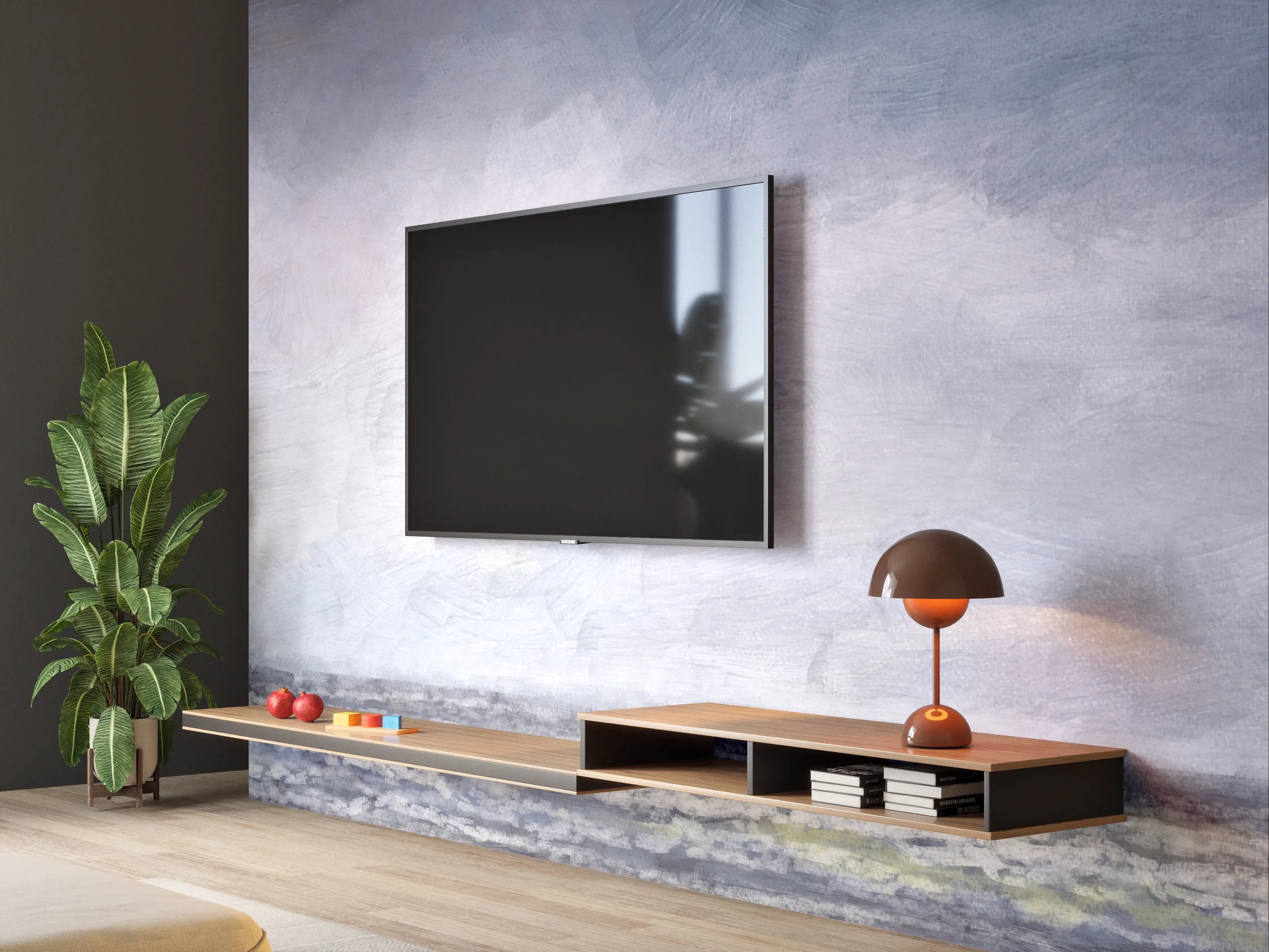 Wandverkleidung Wohnzimmer - Meeresblick im Nebel