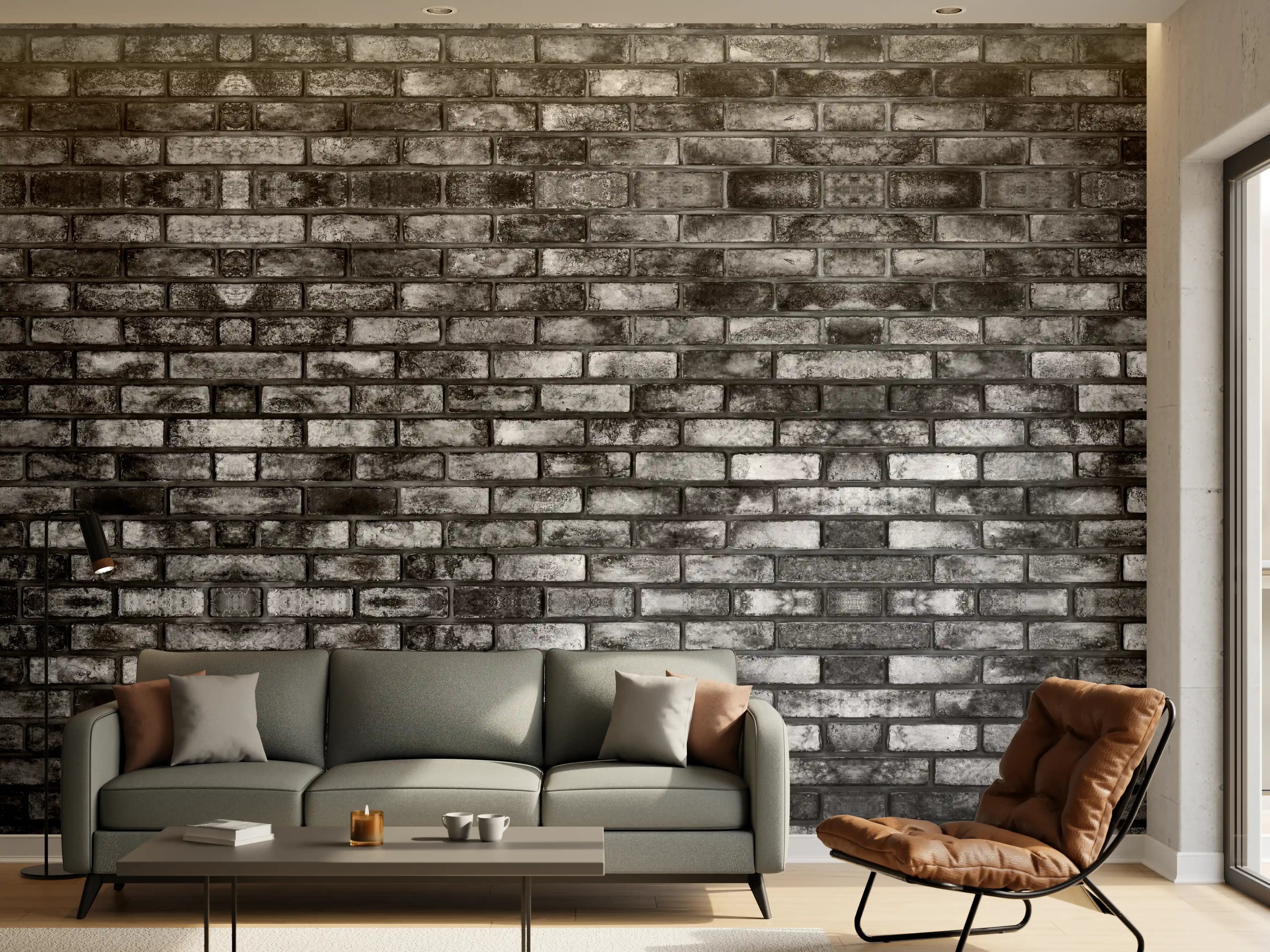 Wandverkleidung Wohnzimmer - Metallische Steinstruktur