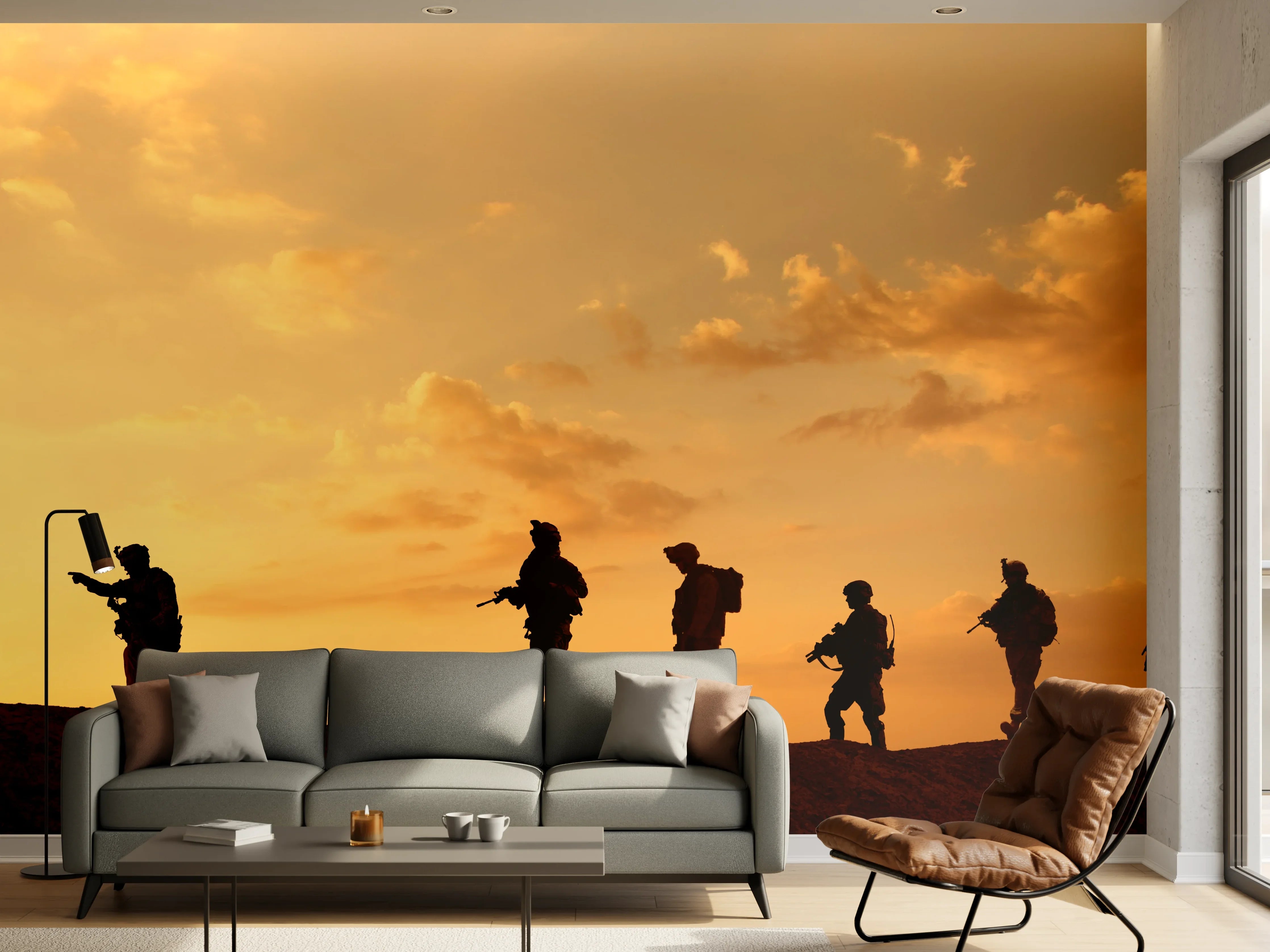 Wandverkleidung Wohnzimmer - Militärische Truppen