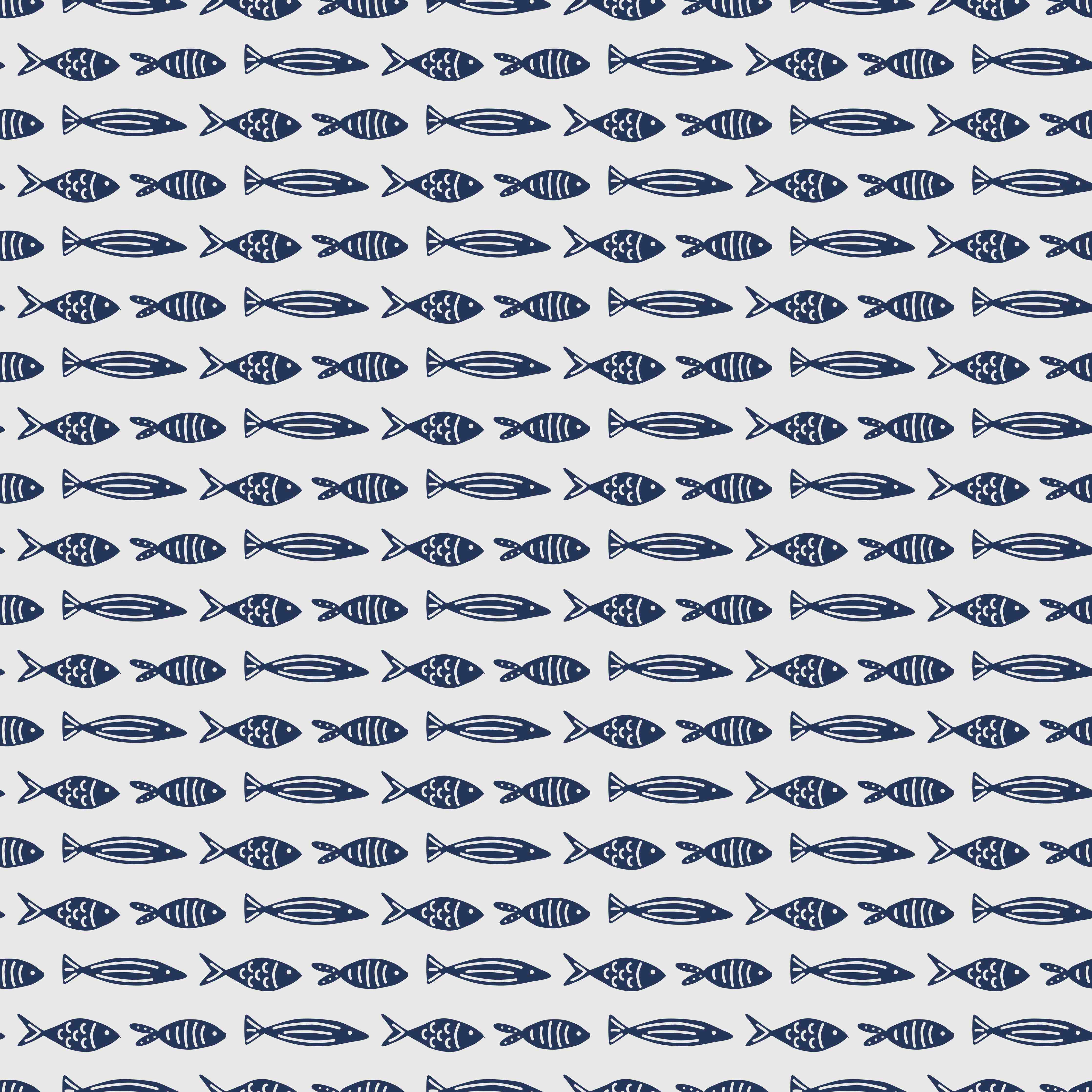 Wandverkleidung Wohnzimmer-Minimalistische Fische Blau-Weiß