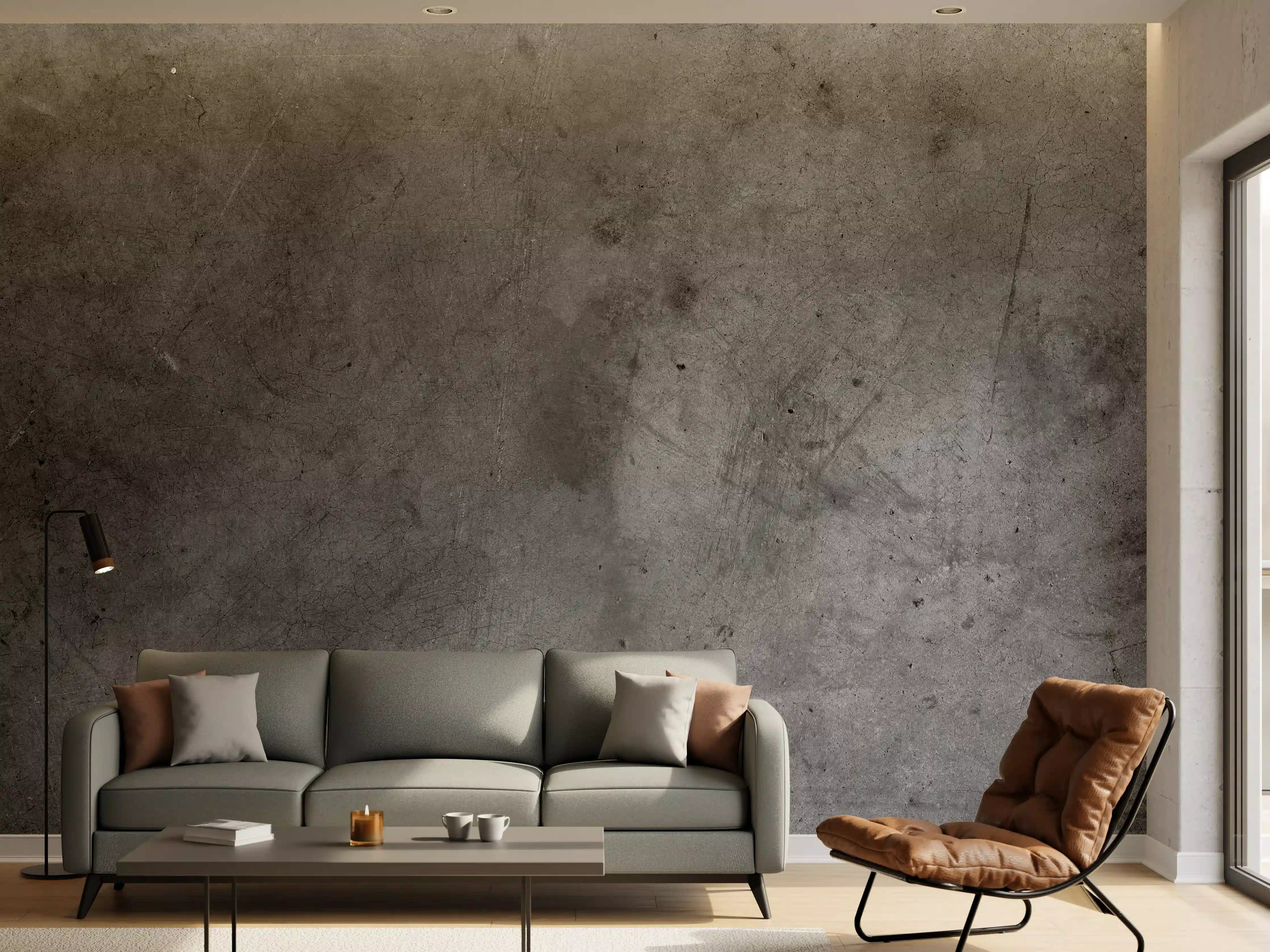 Wandverkleidung Wohnzimmer - Moderne Betonoptik Fliese