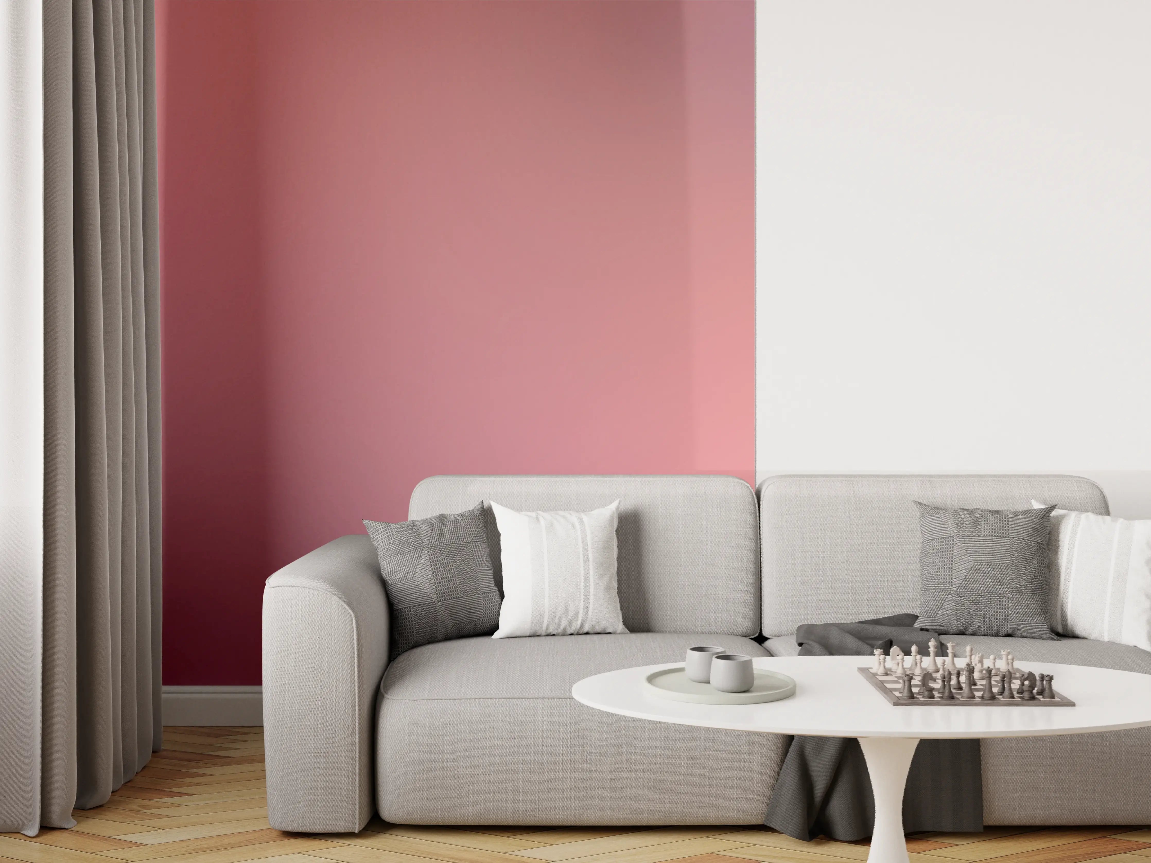 Wandverkleidung Wohnzimmer - Moderne Farbe mit sanfter Textur