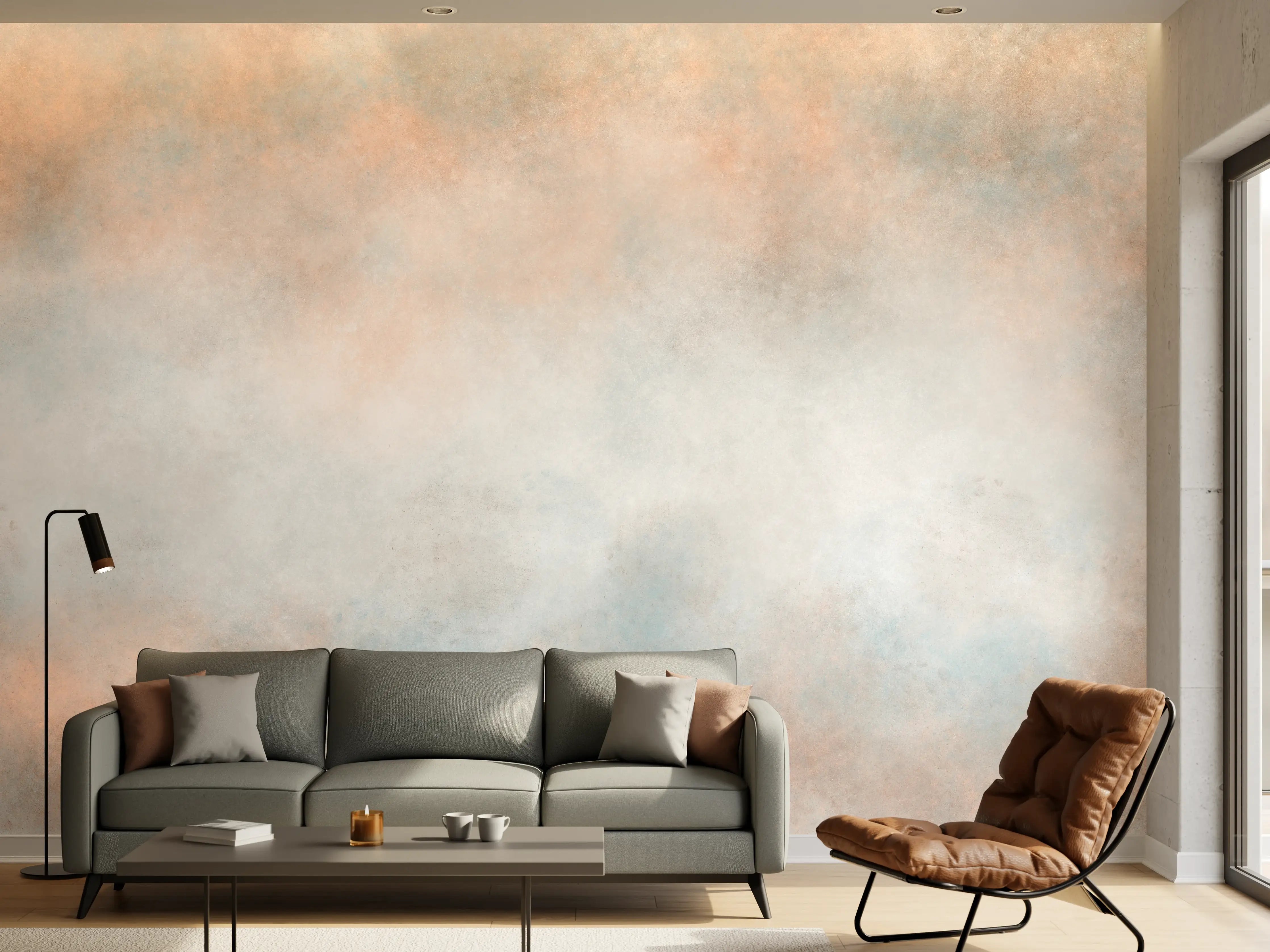 Wandverkleidung Wohnzimmer - Moderne Farbpalette mit Braun- und Orangetönen