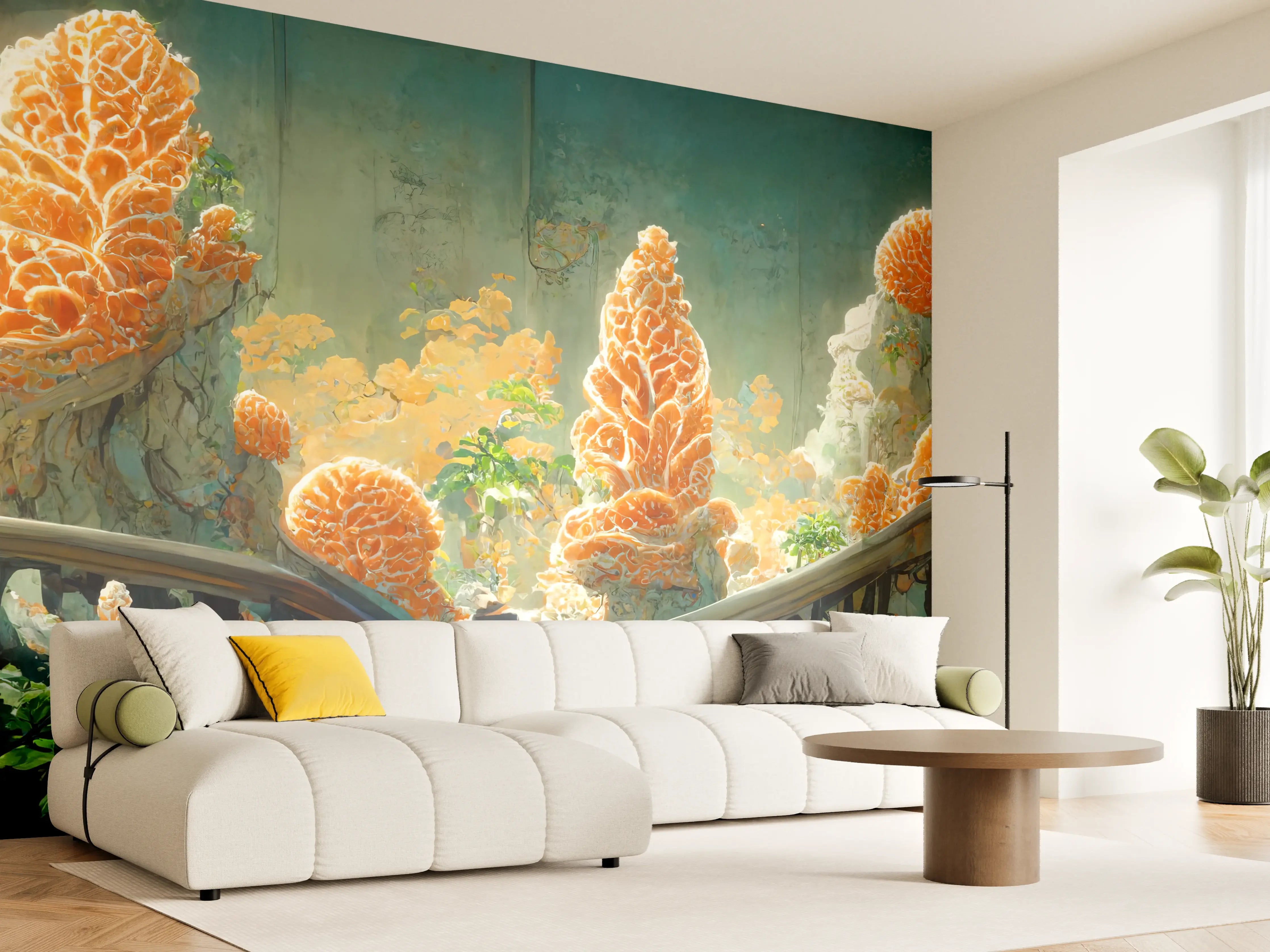 Wandverkleidung Wohnzimmer - Moderne Kunst - Kakteen