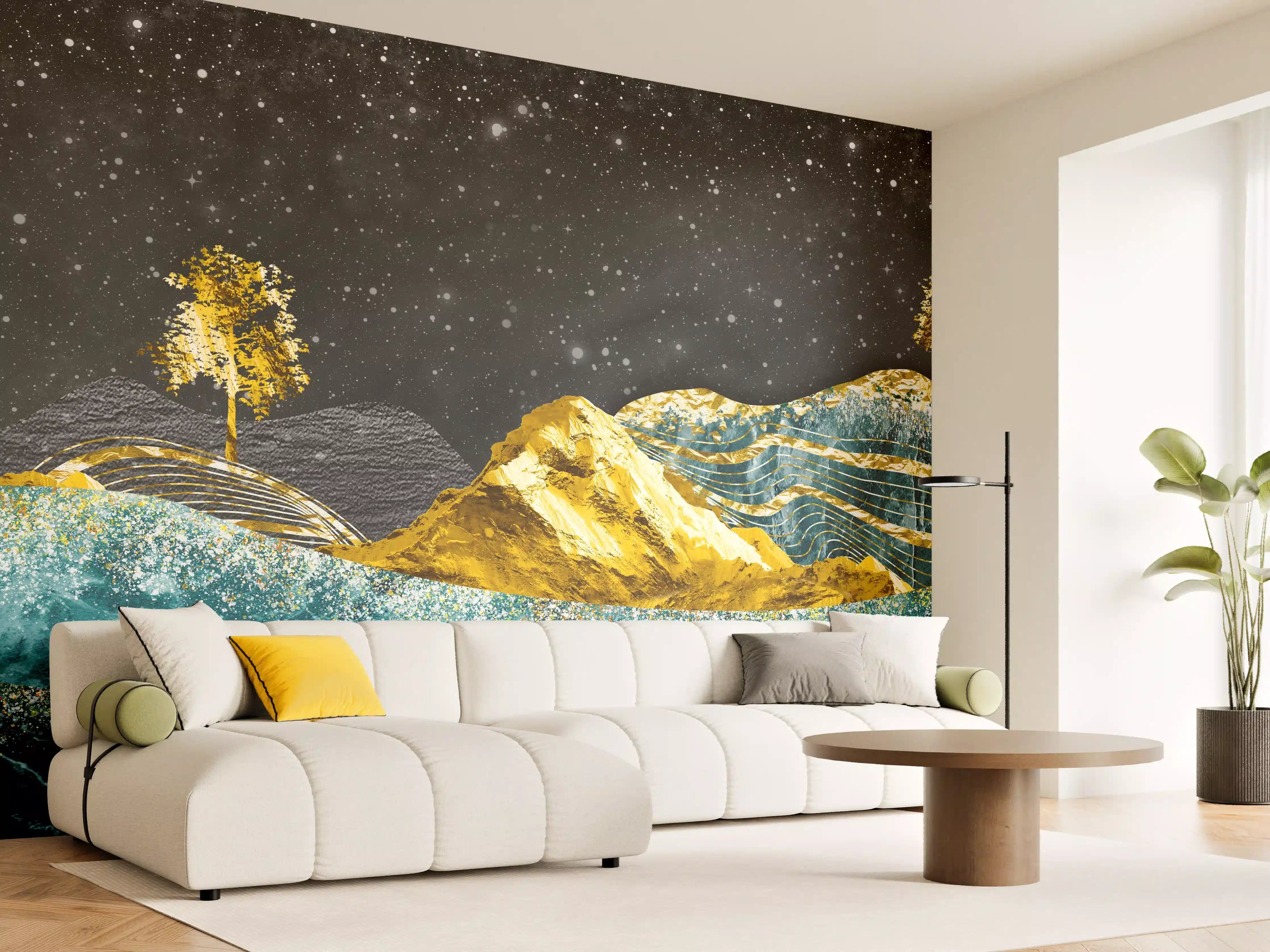Wandverkleidung Wohnzimmer - Moderne Kunst - Landschaft