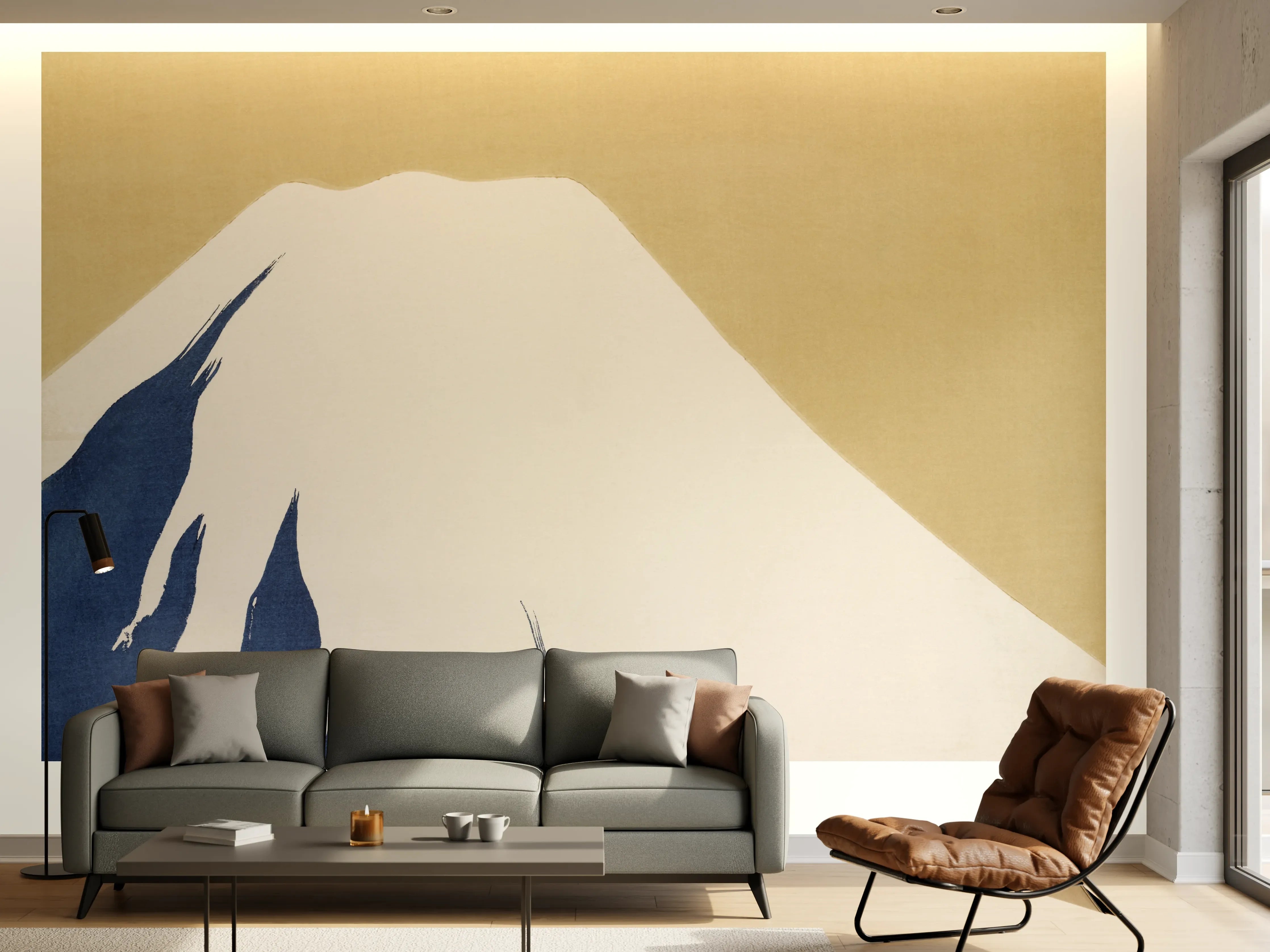 Wandverkleidung Wohnzimmer - Moderne Kunst Japanischer Berg