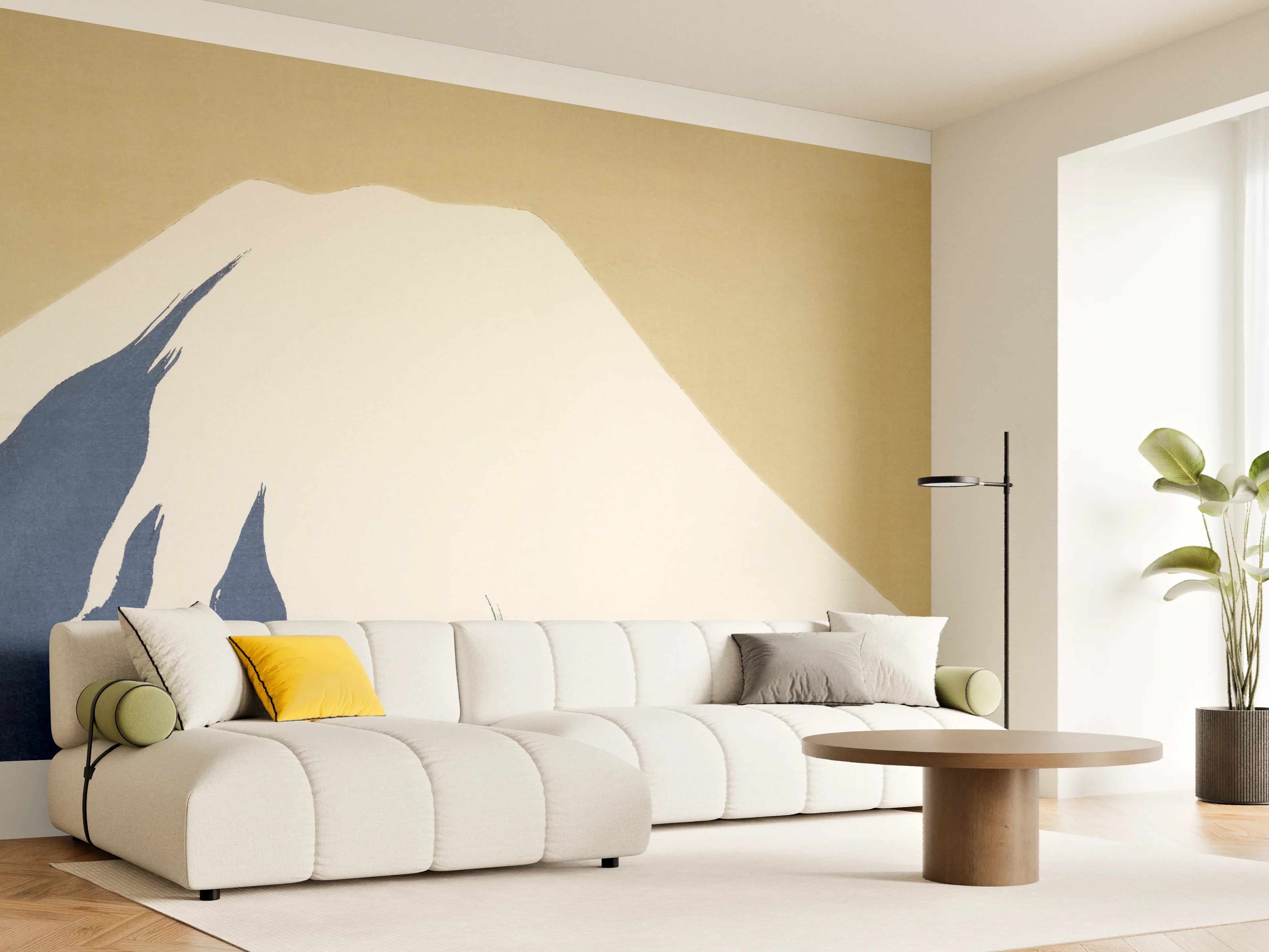 Wandverkleidung Wohnzimmer - Moderne Kunst Japanischer Berg