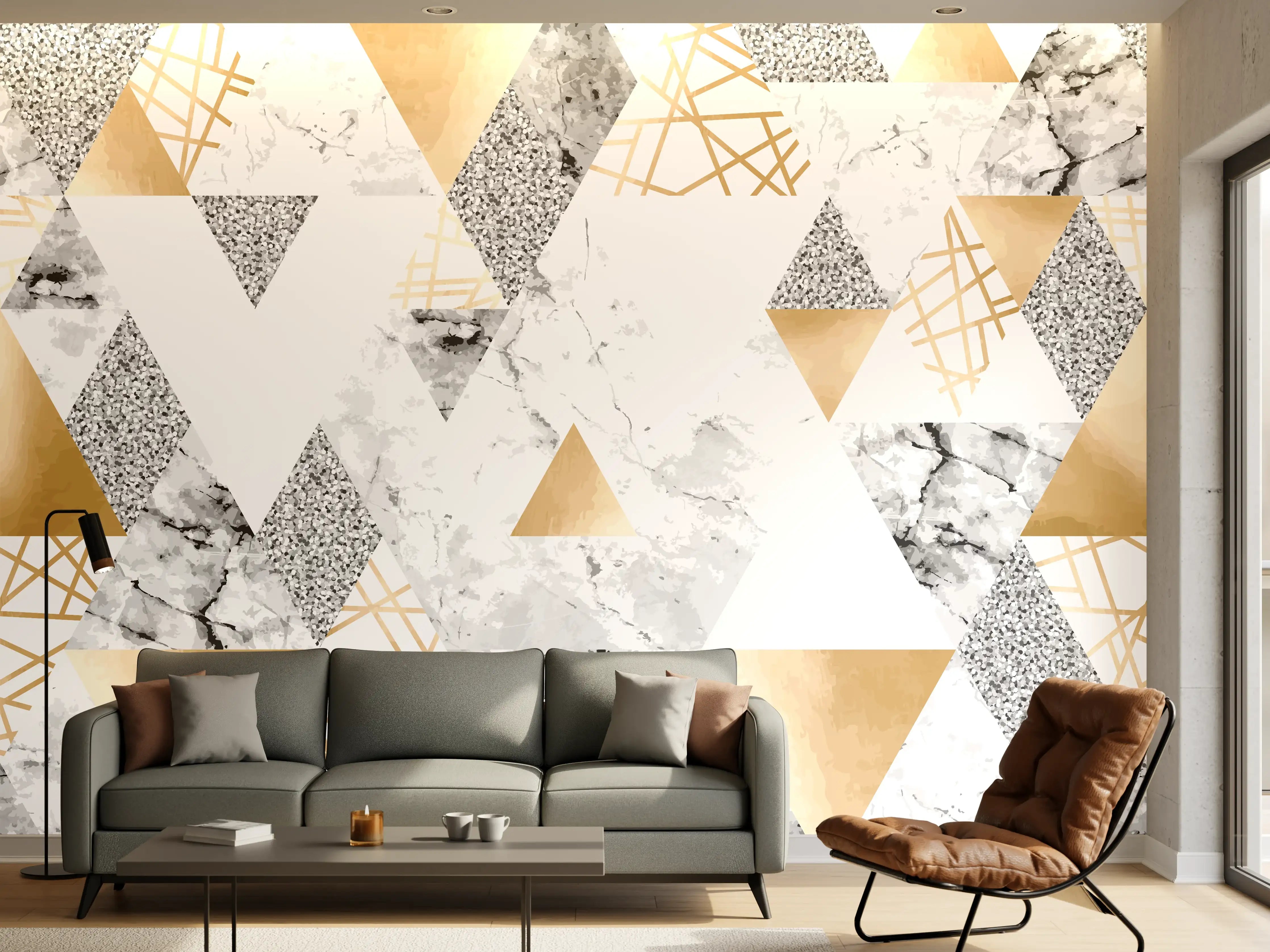 Wandverkleidung Wohnzimmer - Moderne Marmor- und Gold-Designs für dein Zuhause