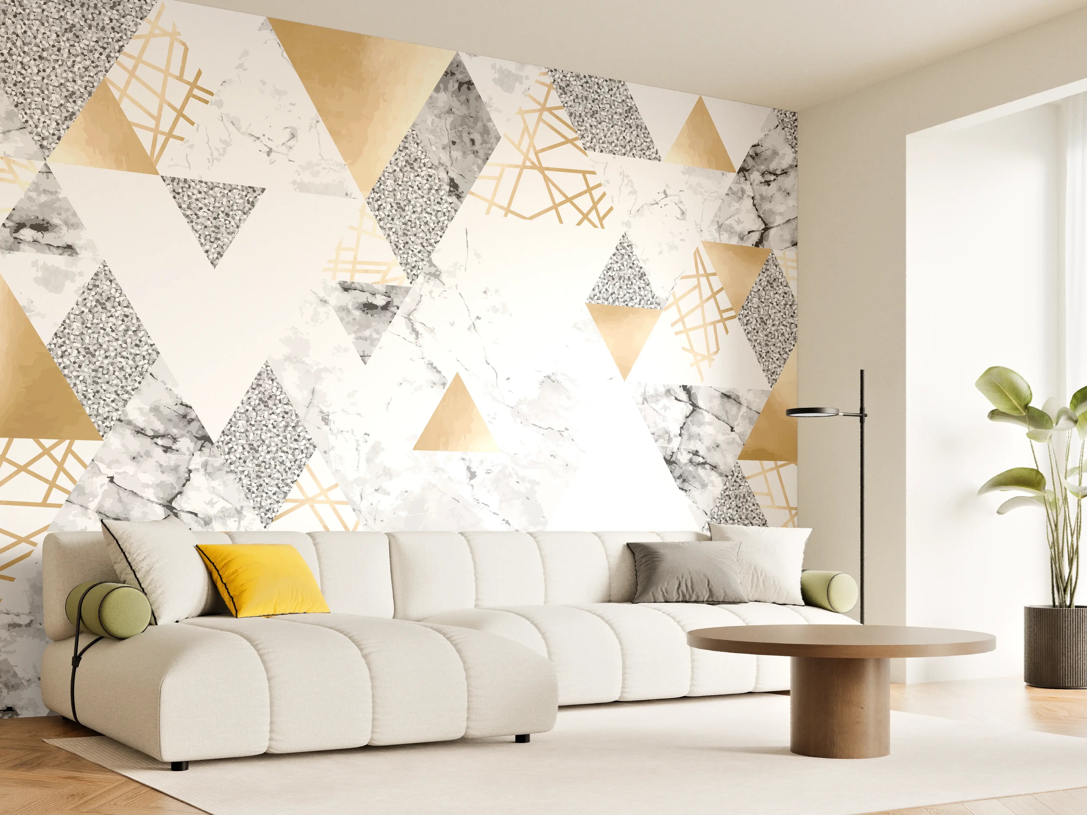 Wandverkleidung Wohnzimmer - Moderne Marmor- und Gold-Designs für dein Zuhause