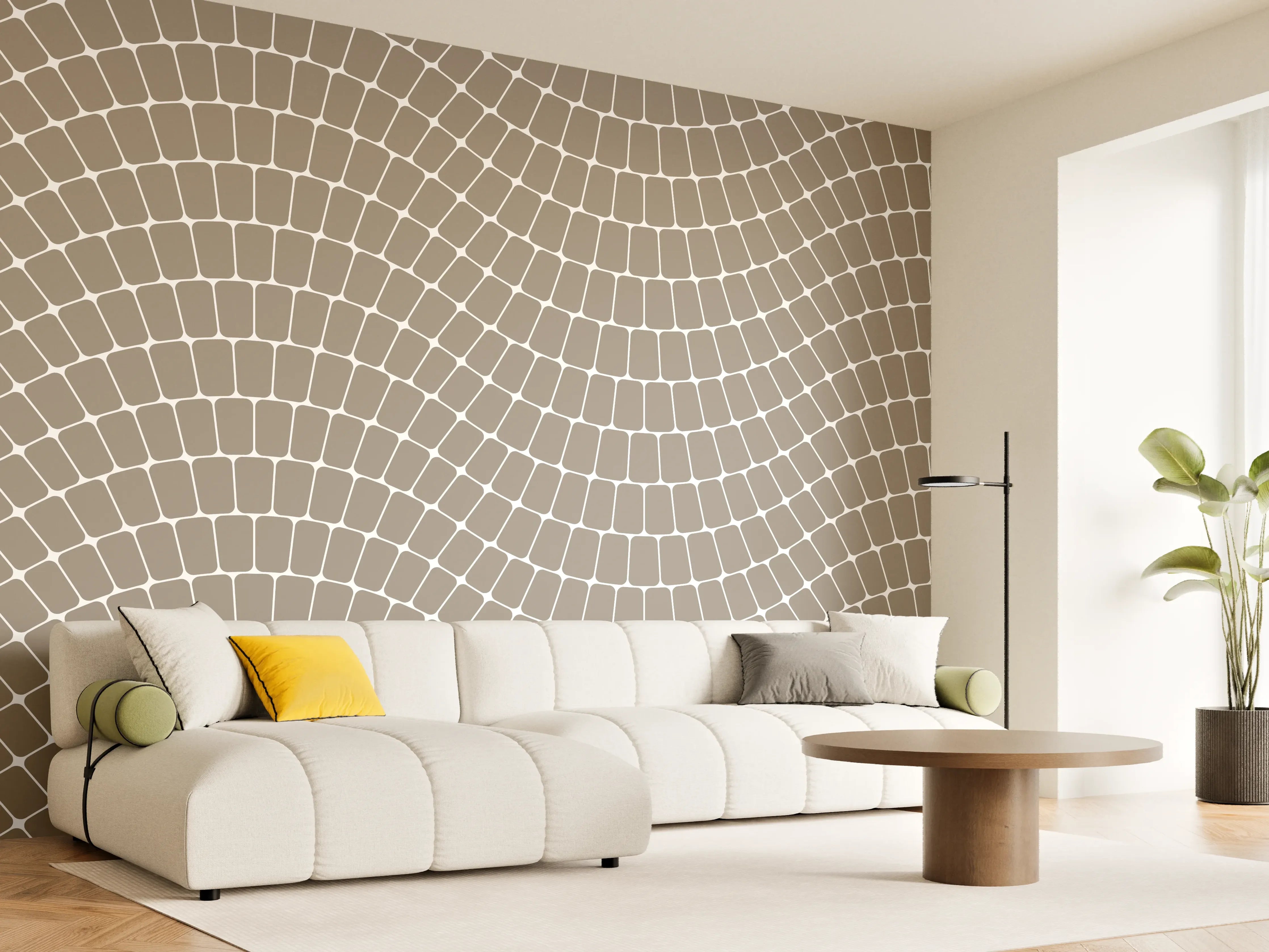 Wandverkleidung Wohnzimmer - Moderne Mosaik Fliesen im Braun-Ton