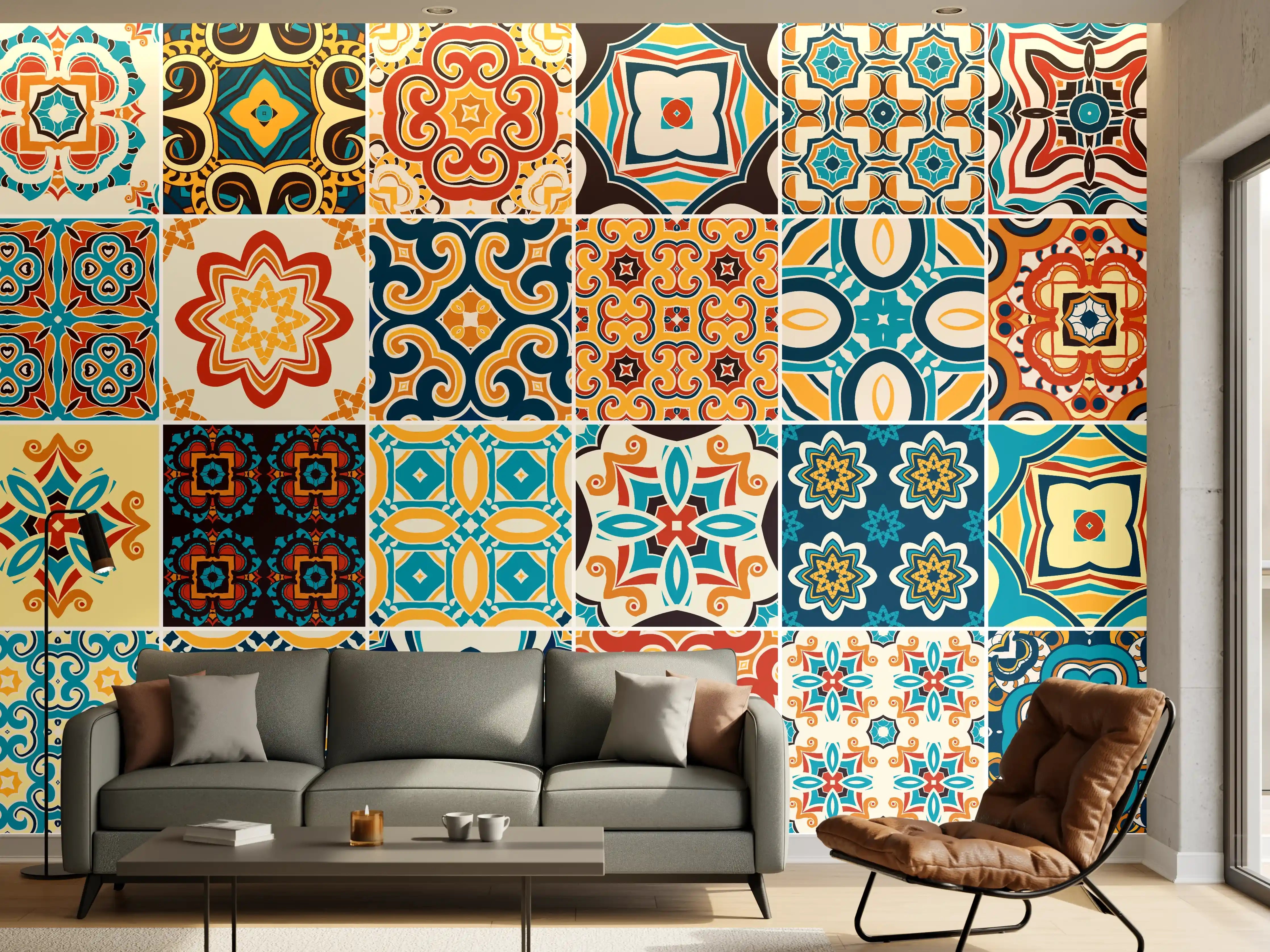 Wandverkleidung Wohnzimmer - Moderne Mosaikmuster