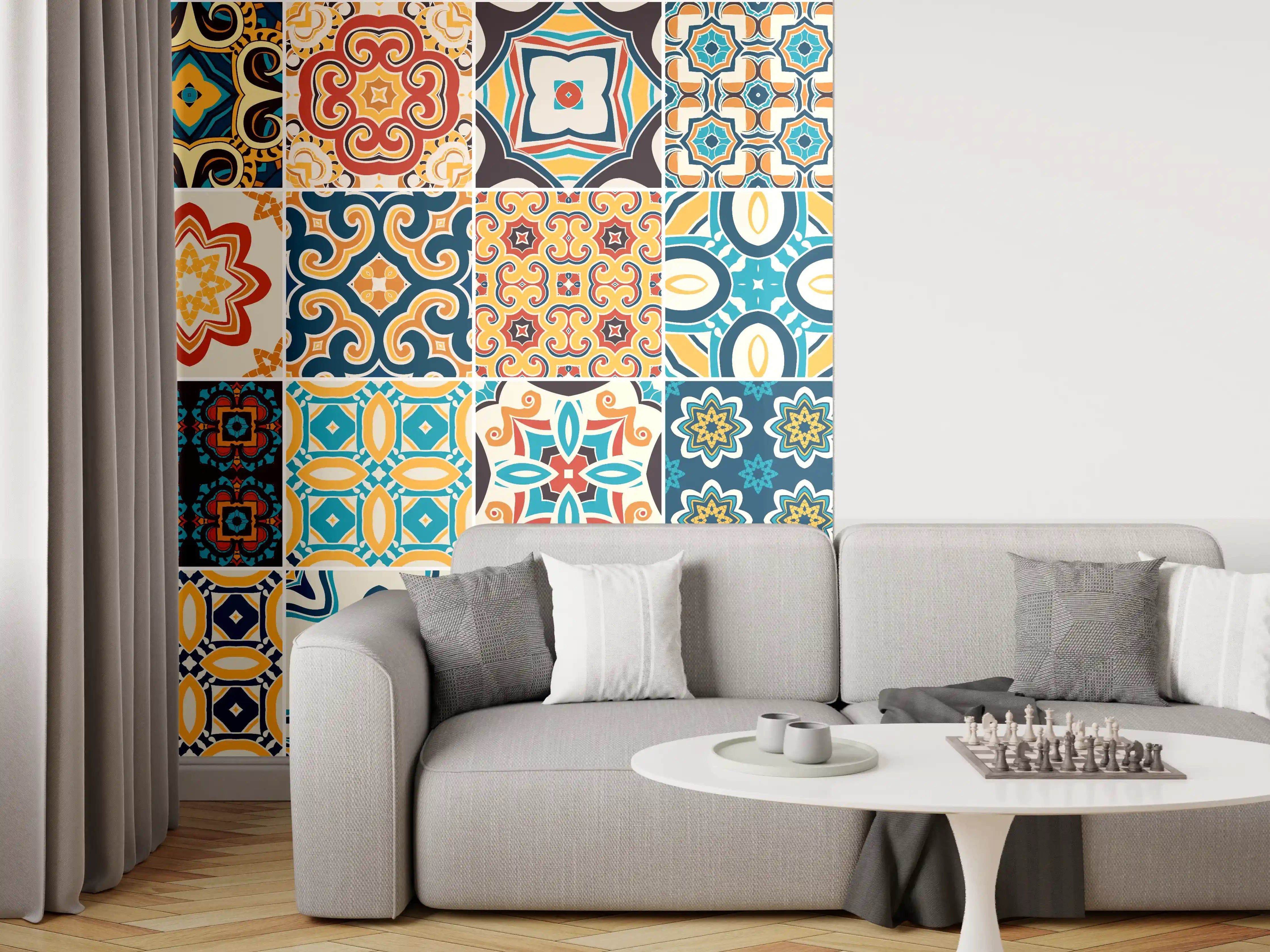 Wandverkleidung Wohnzimmer - Moderne Mosaikmuster