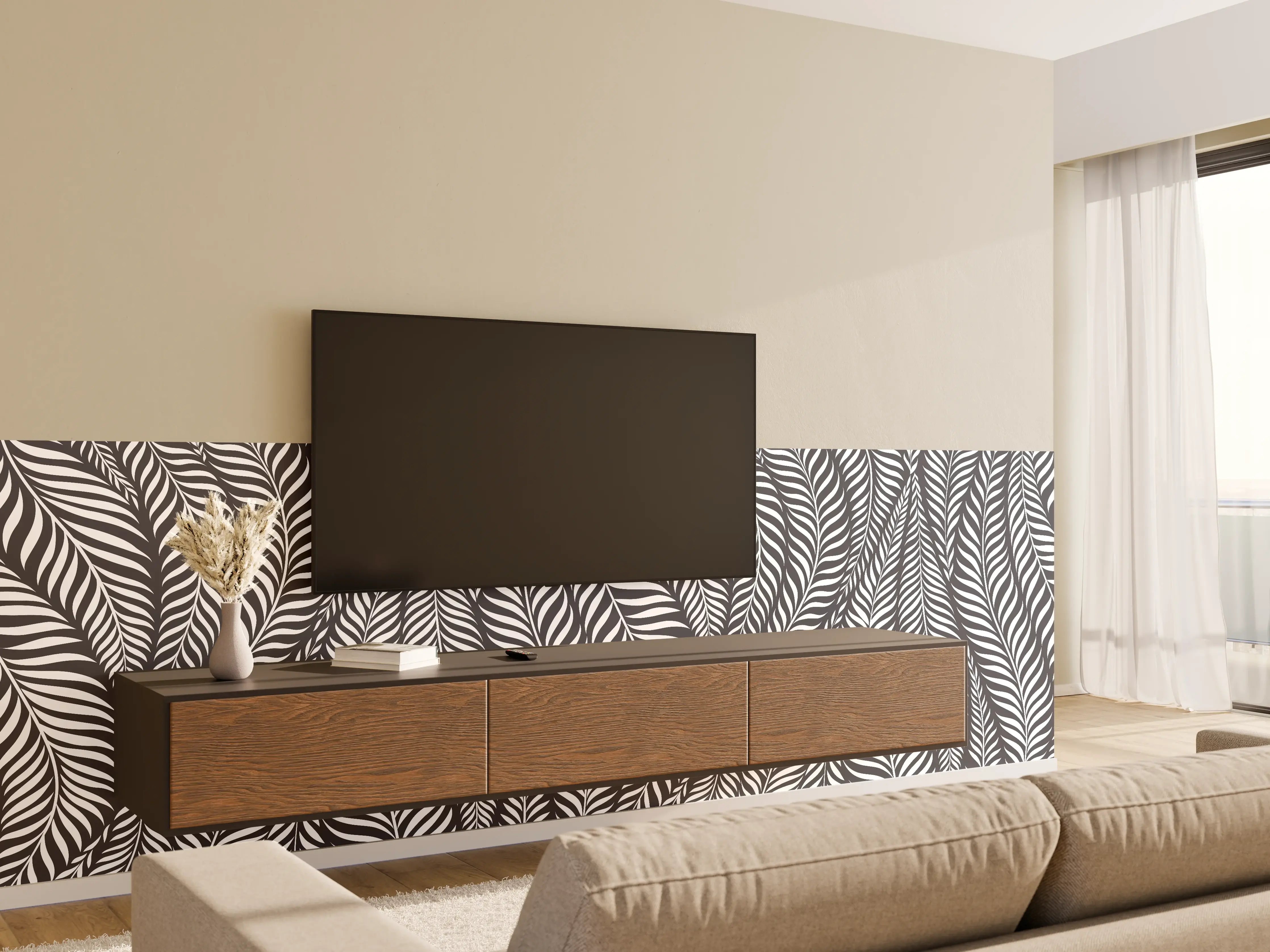 Wandverkleidung Wohnzimmer - Moderne Musterwanddekoration mit stilvollem Design