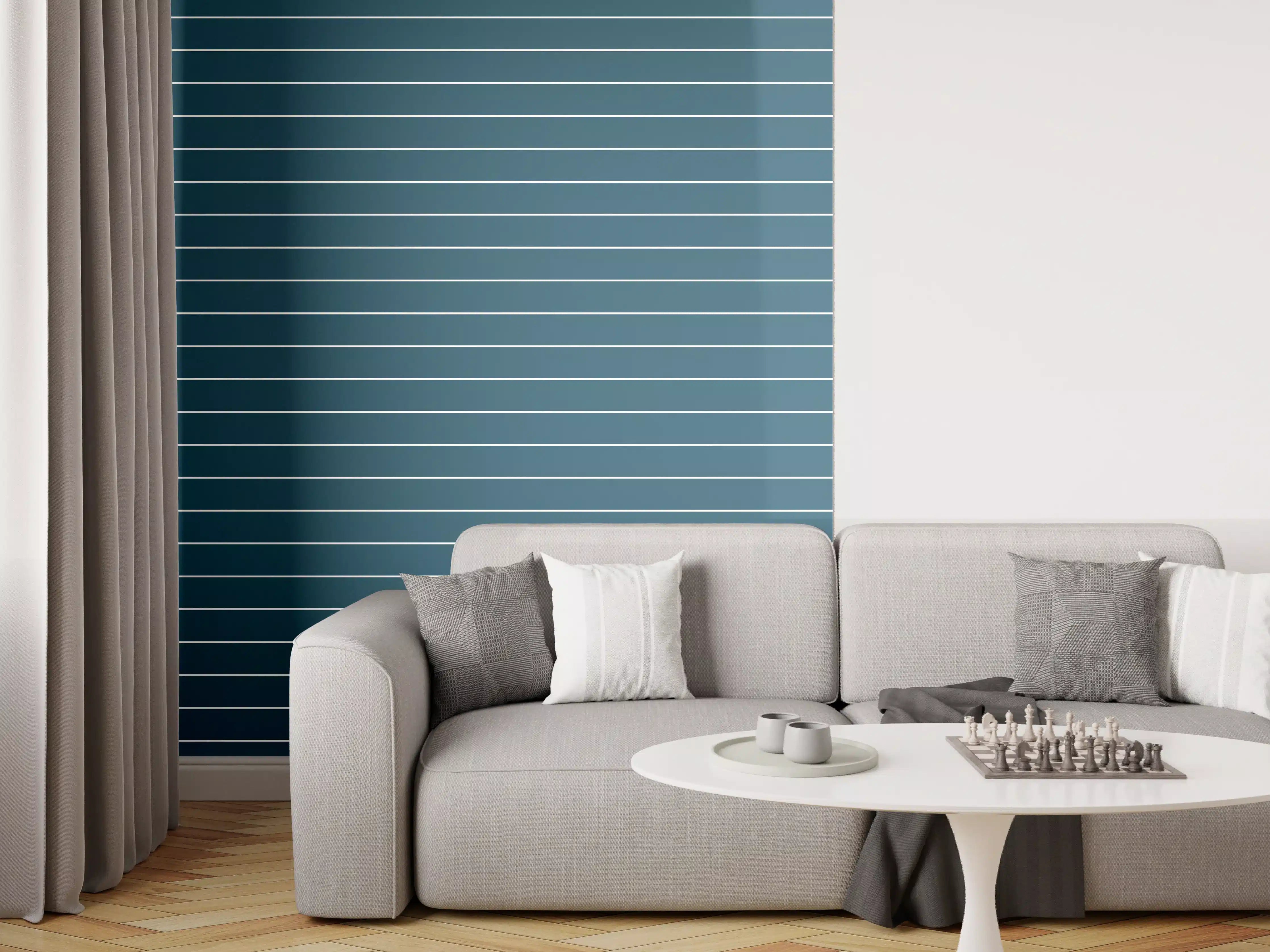 Wandverkleidung Wohnzimmer - Moderne Streifendekor-Vorlage