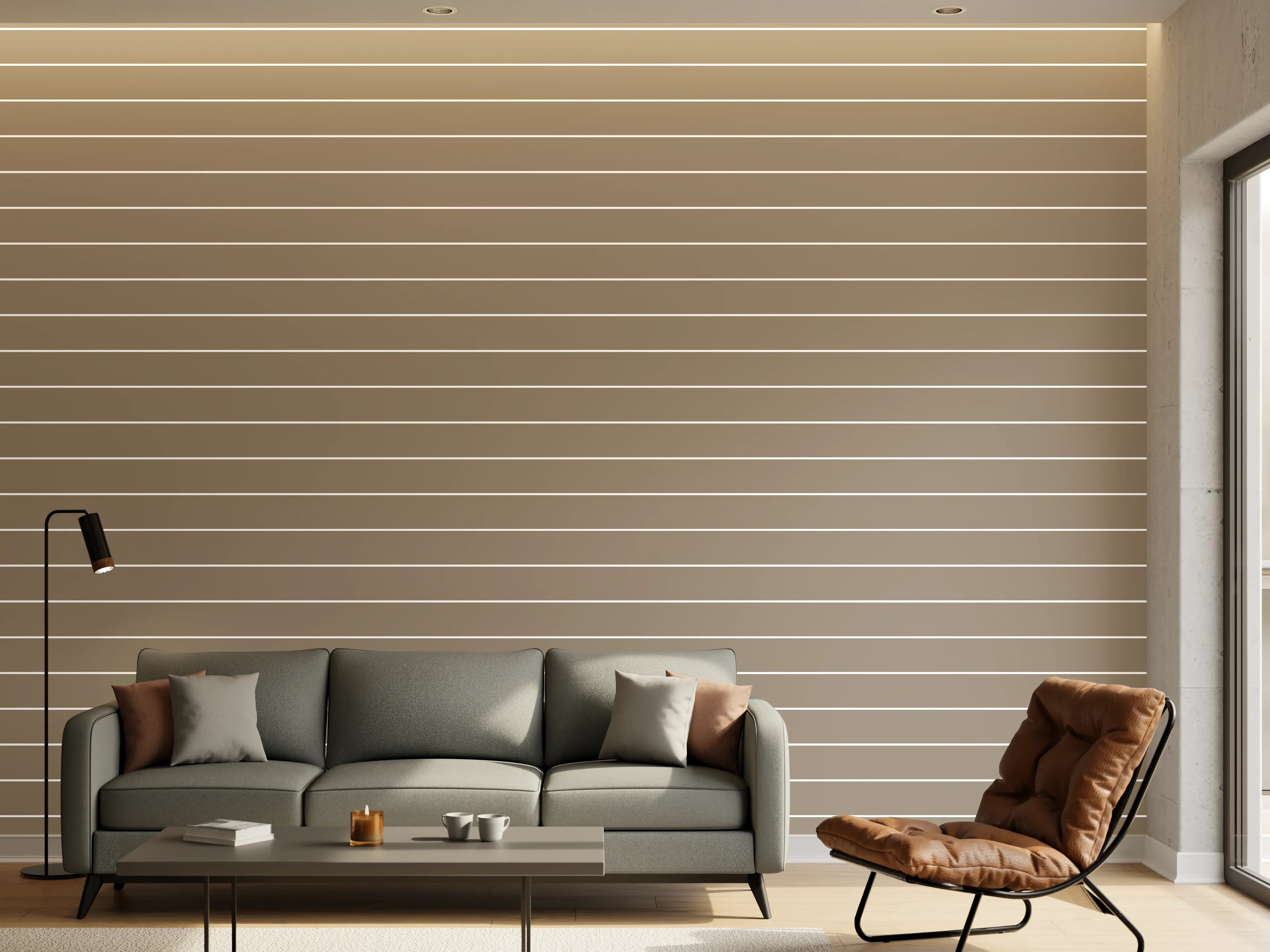 Wandverkleidung Wohnzimmer - Moderne Streifenwand Fliesen