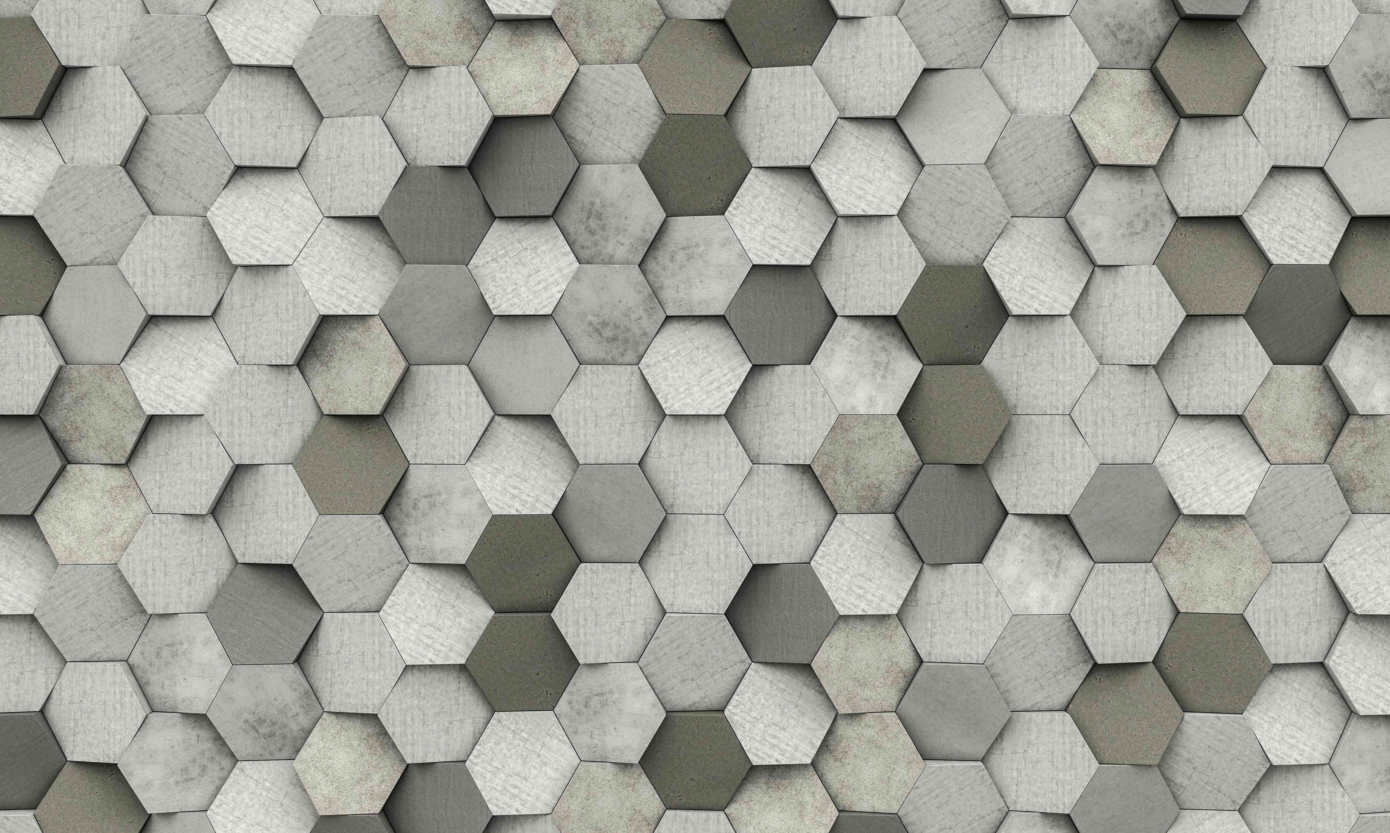 Wandverkleidung Wohnzimmer-Moderne Wandgestaltung mit Hexagon-Fliesen
