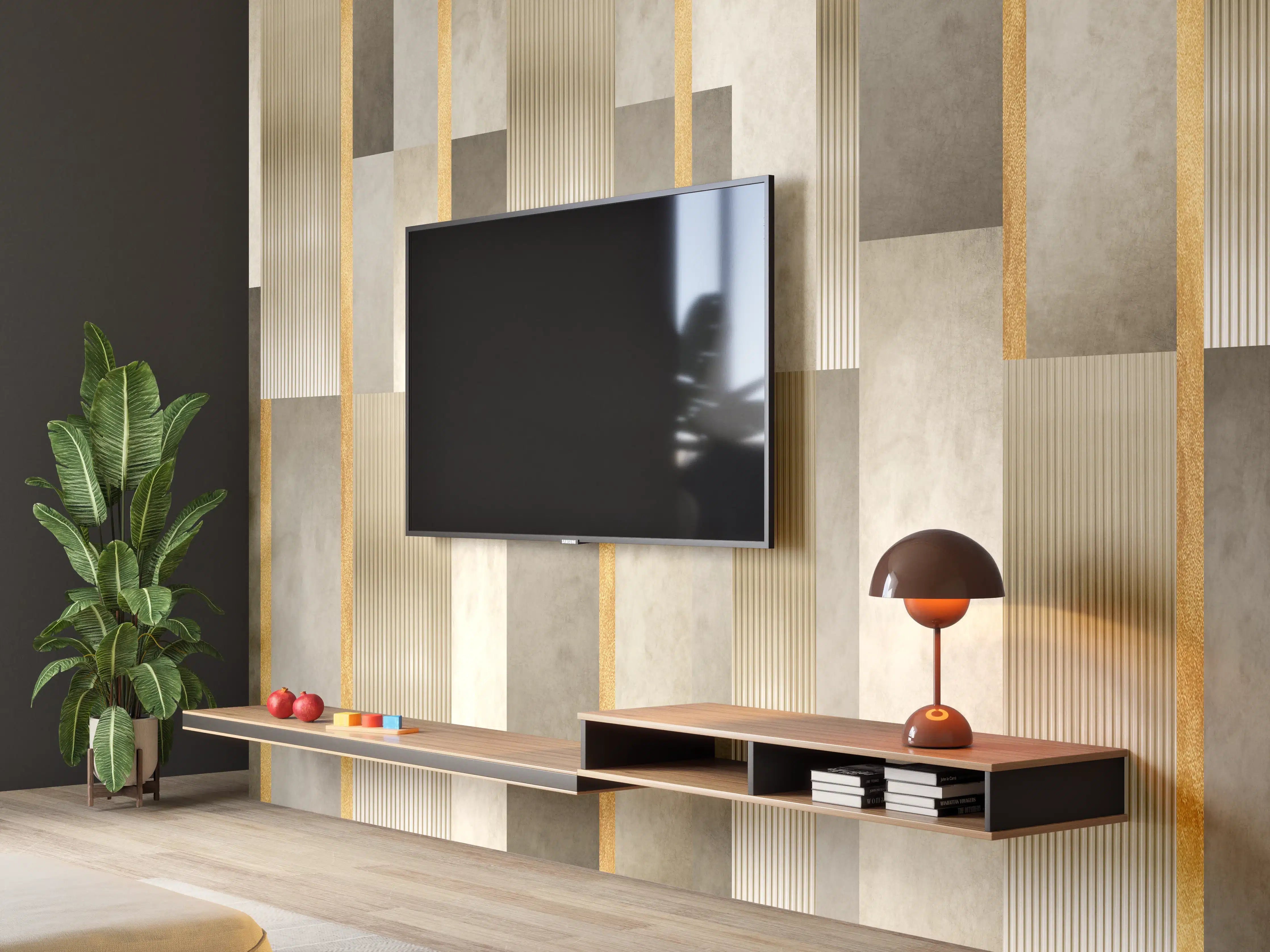 Wandverkleidung Wohnzimmer - Moderne Wandgestaltung mit abstrakten Mustern
