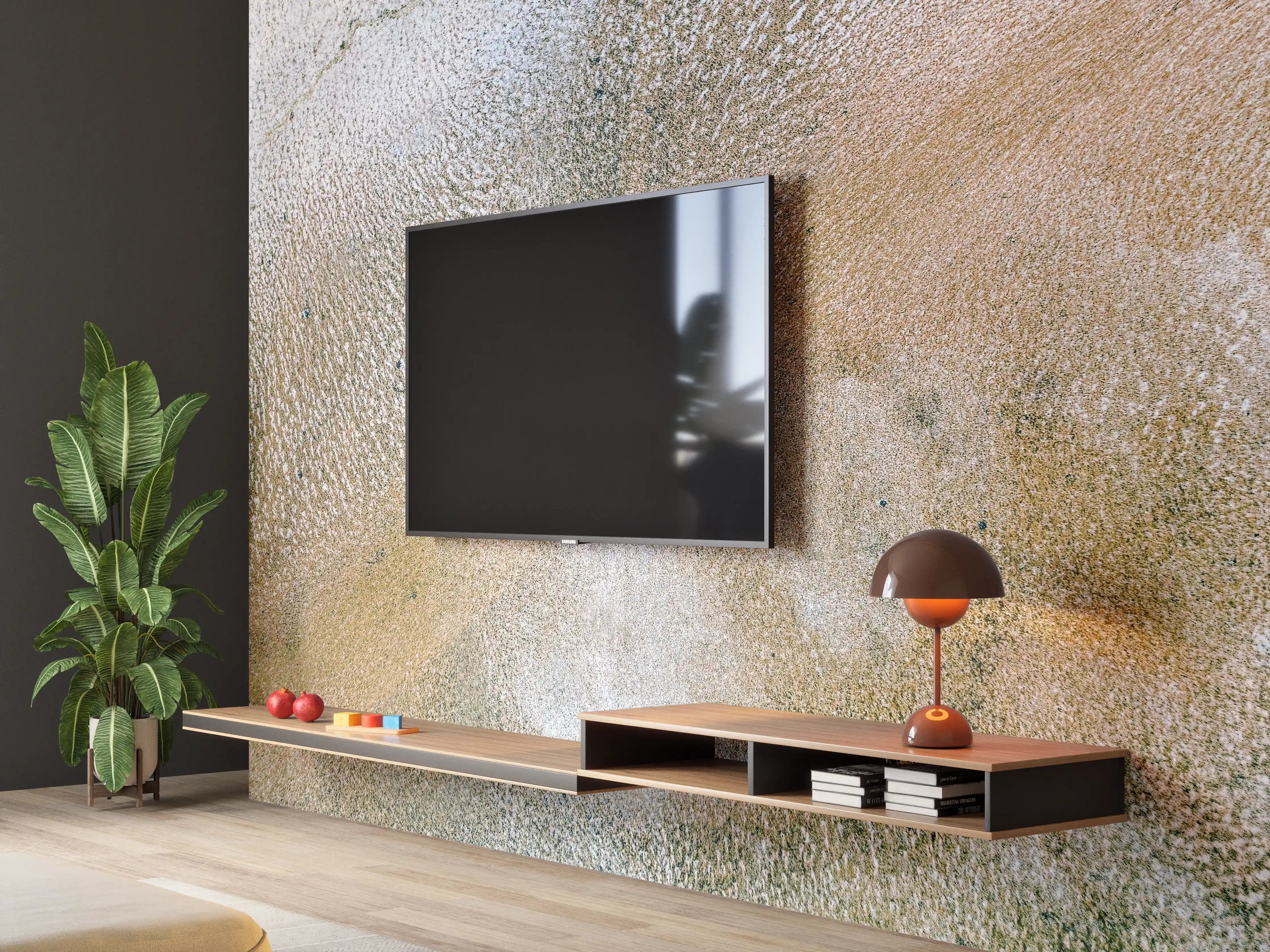 Wandverkleidung Wohnzimmer - Moderne Wasserfarben-Ästhetik
