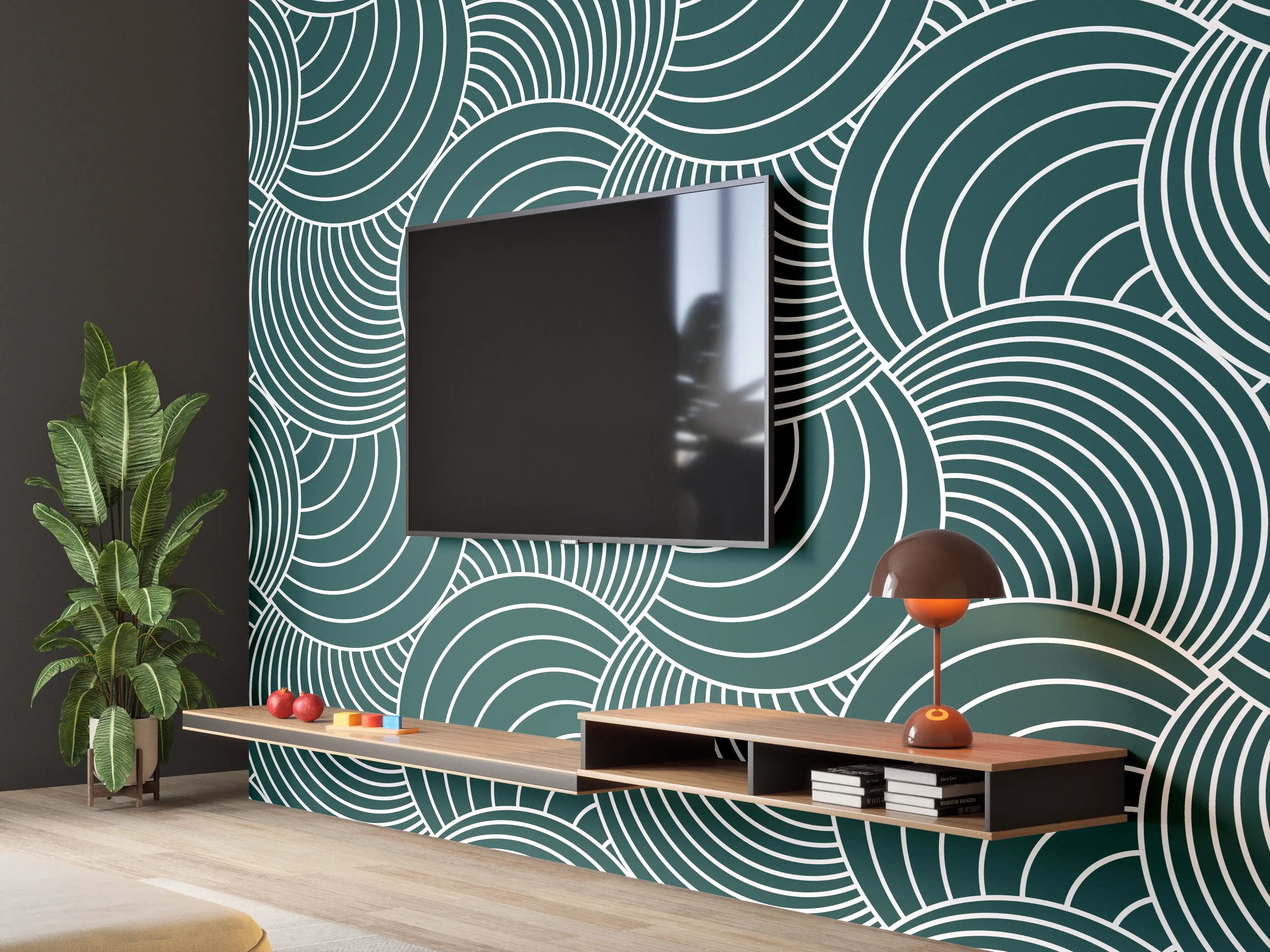 Wandverkleidung Wohnzimmer - Moderne Wellenmuster Wandtapete