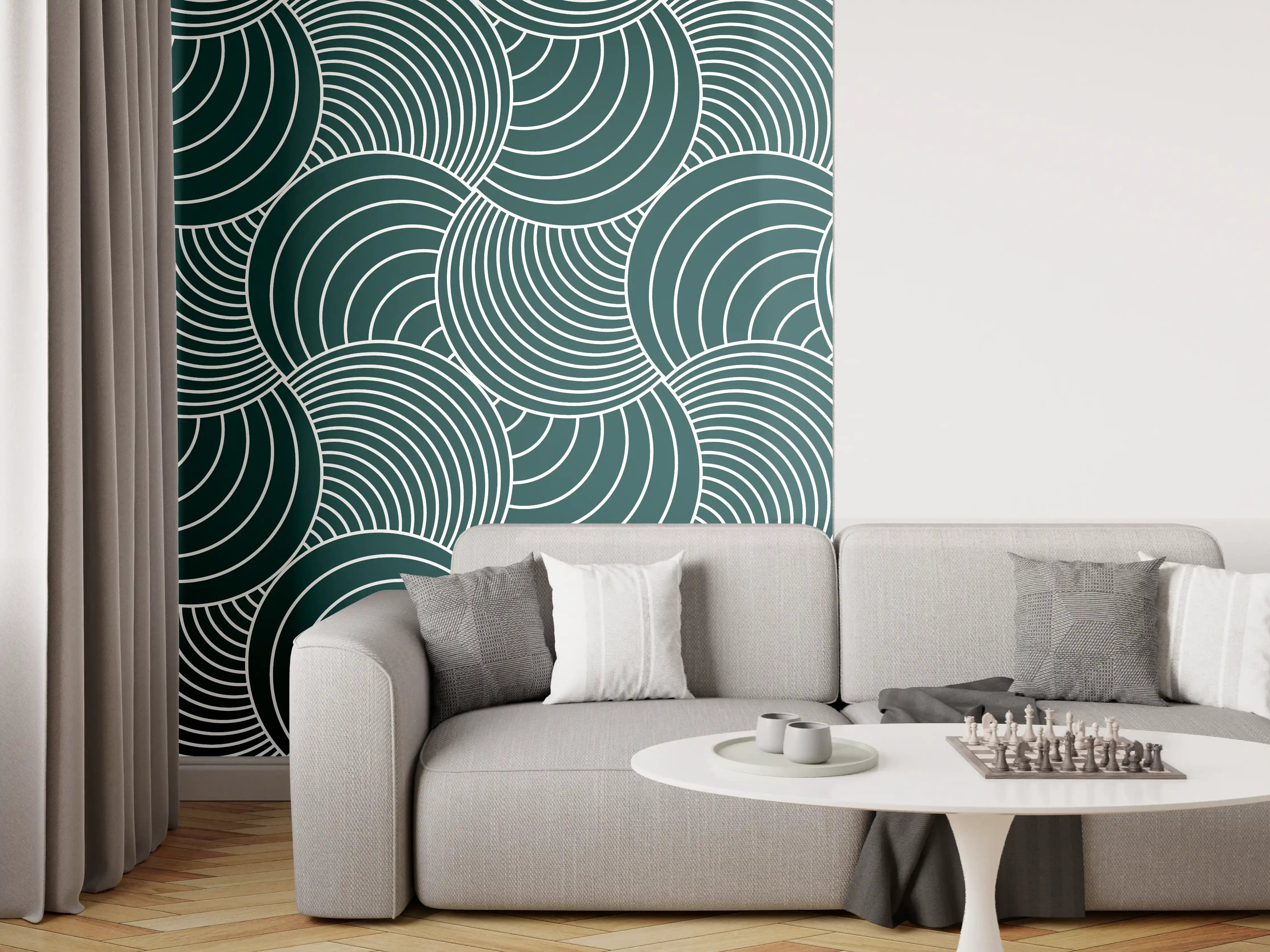 Wandverkleidung Wohnzimmer - Moderne Wellenmuster Wandtapete