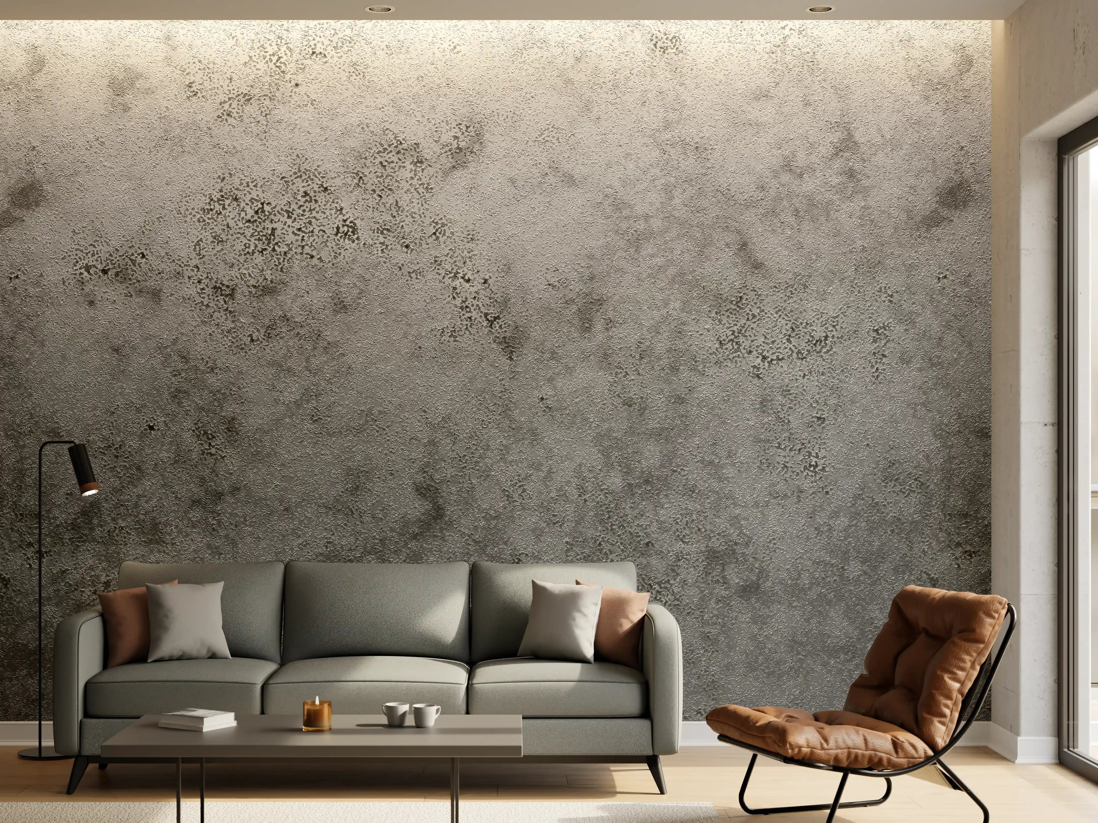 Wandverkleidung Wohnzimmer - Moderne graue Betontafel