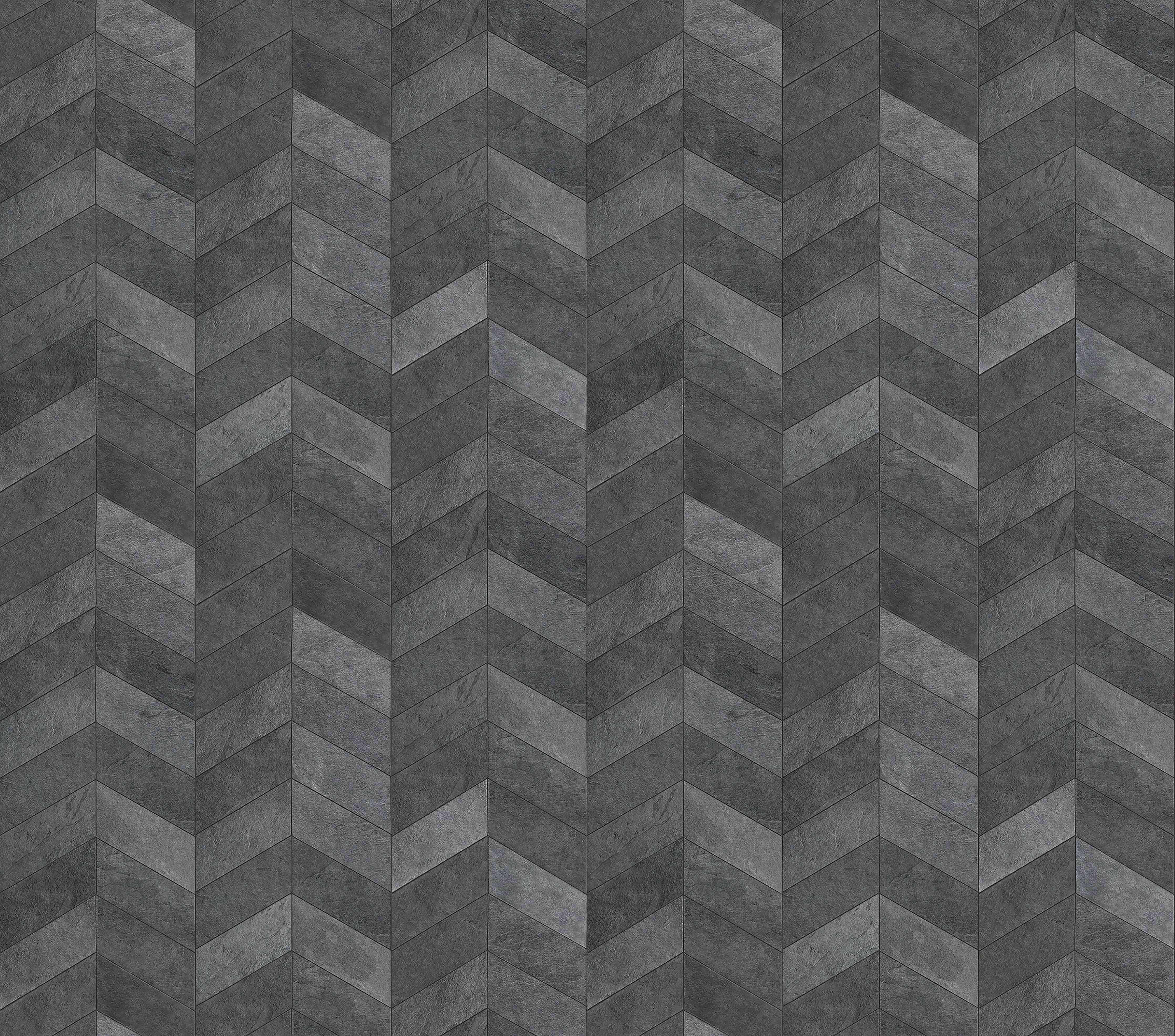 Wandverkleidung Wohnzimmer-Moderne graue Fliesen im Herringbone-Muster