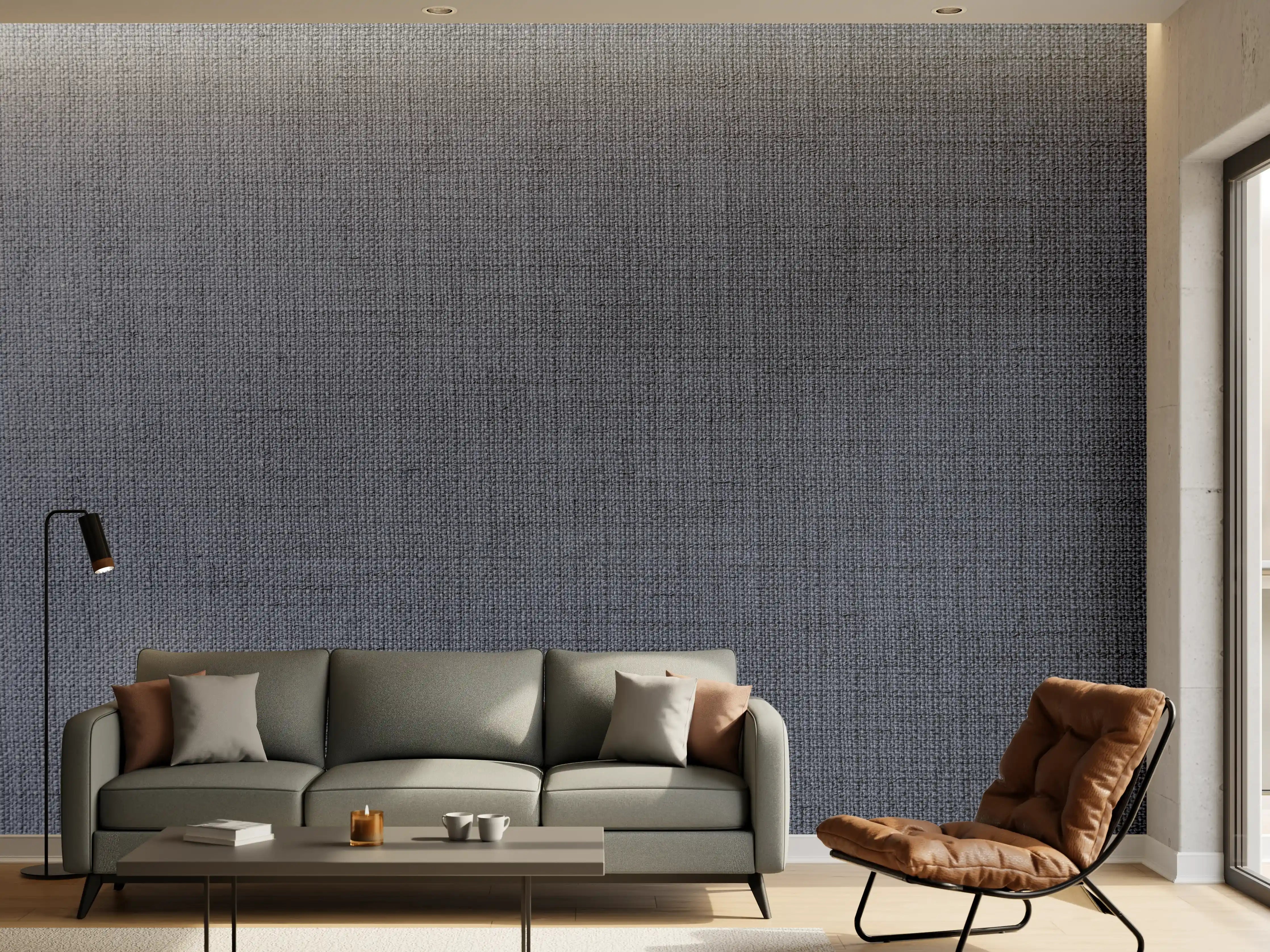 Wandverkleidung Wohnzimmer - Moderne graue Stofftextur