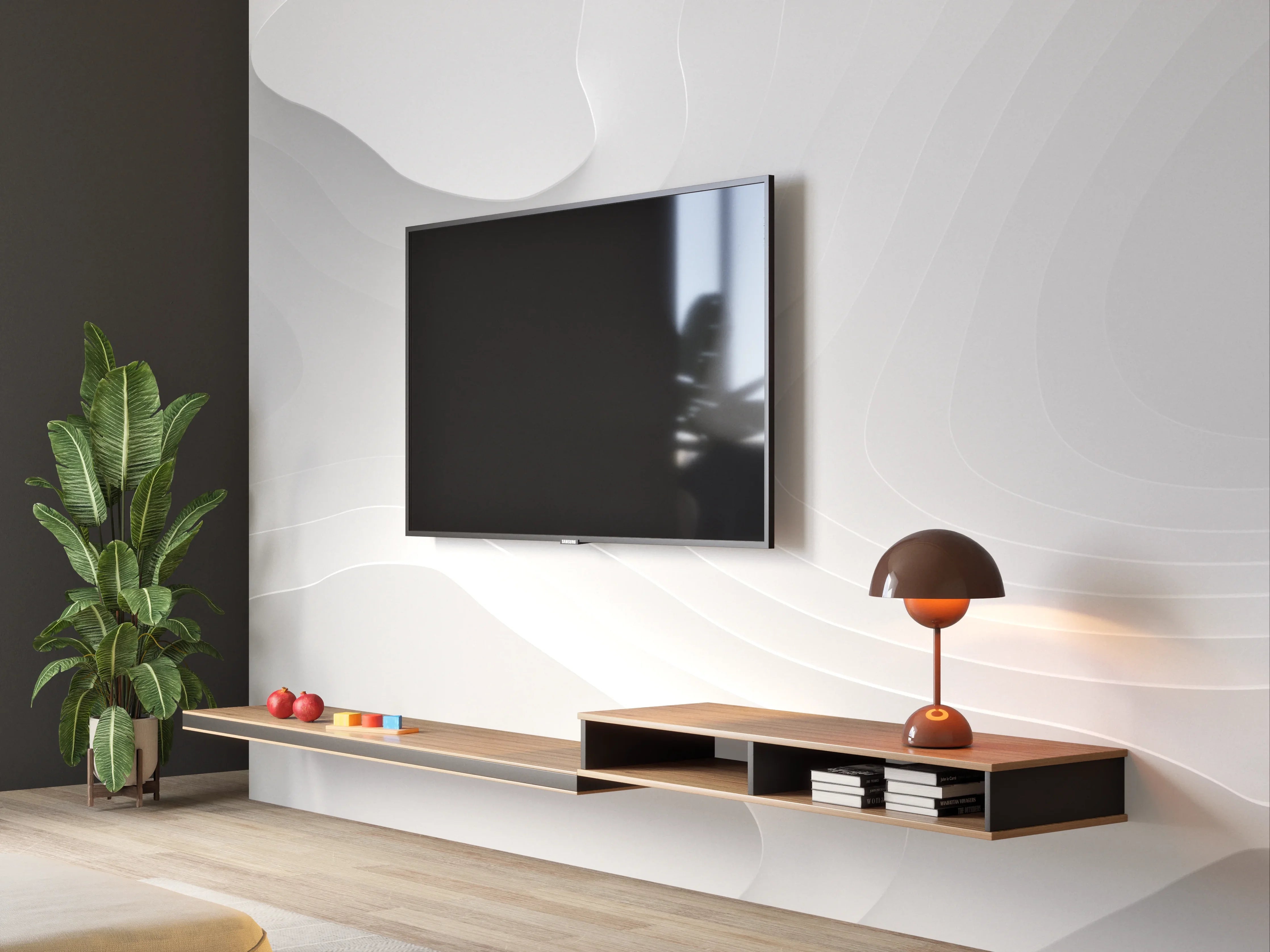 Wandverkleidung Wohnzimmer - Moderne graue Struktur, elegantes Design