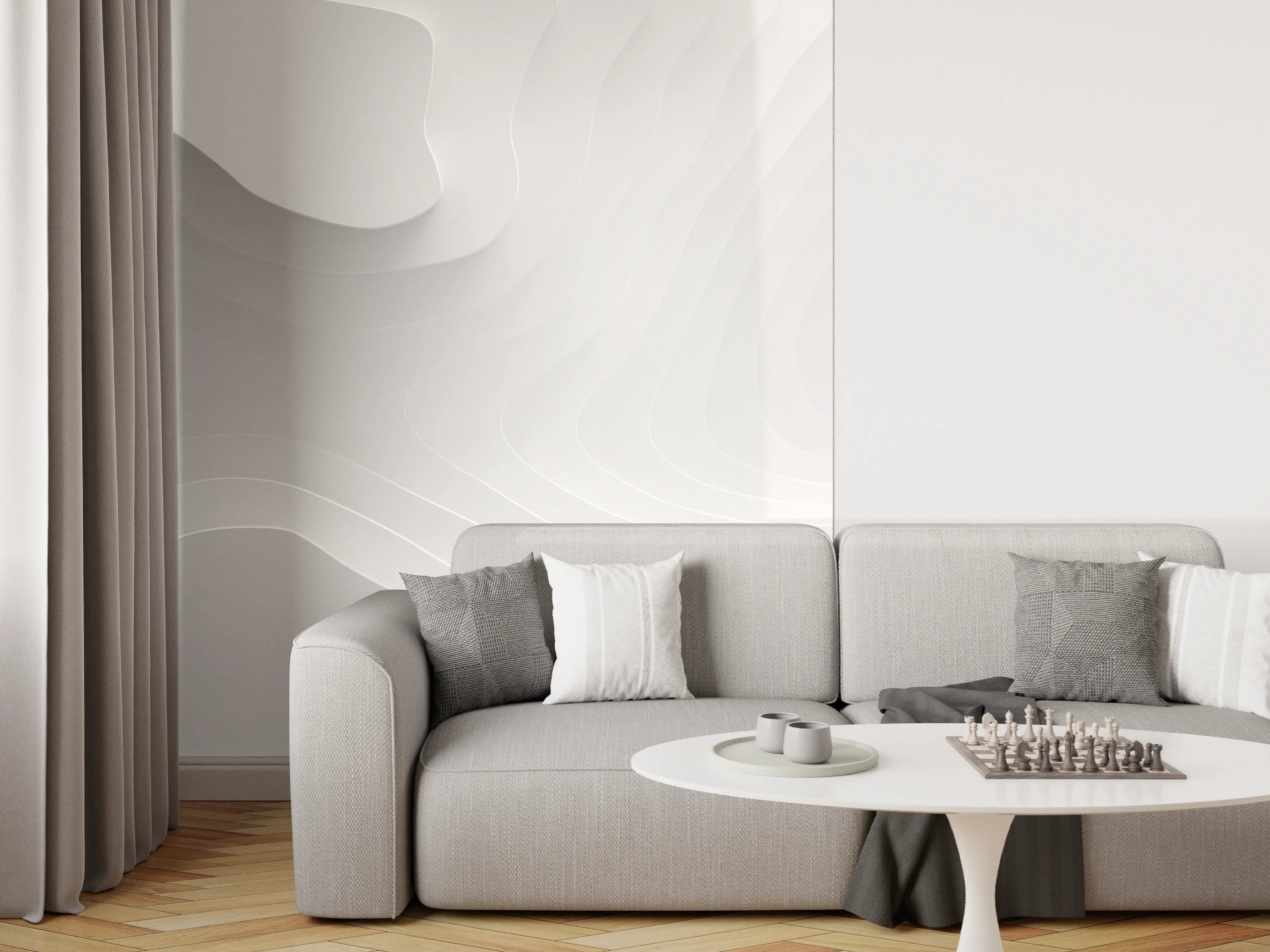 Wandverkleidung Wohnzimmer - Moderne graue Struktur, elegantes Design