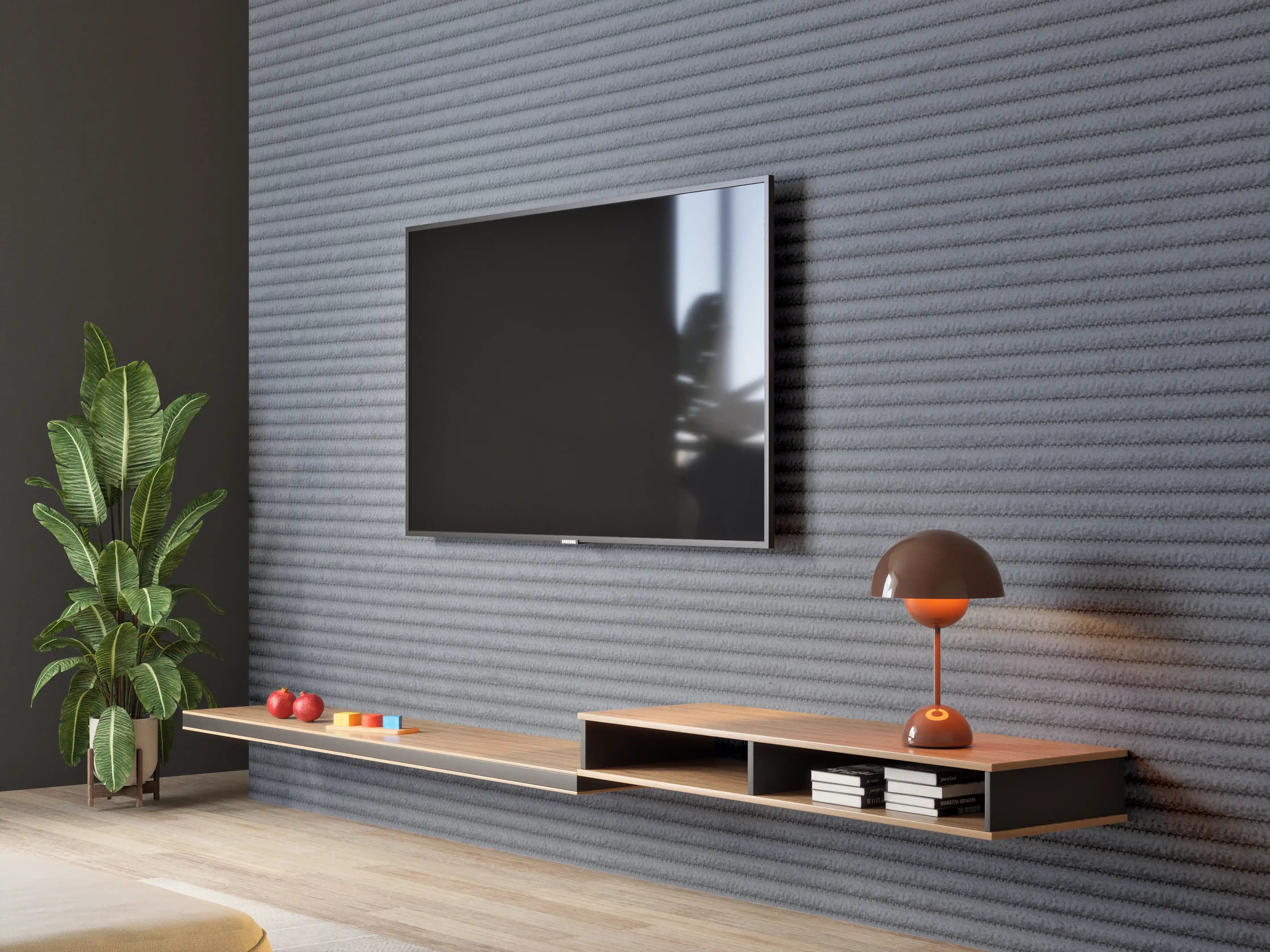 Wandverkleidung Wohnzimmer - Moderne graue Textur