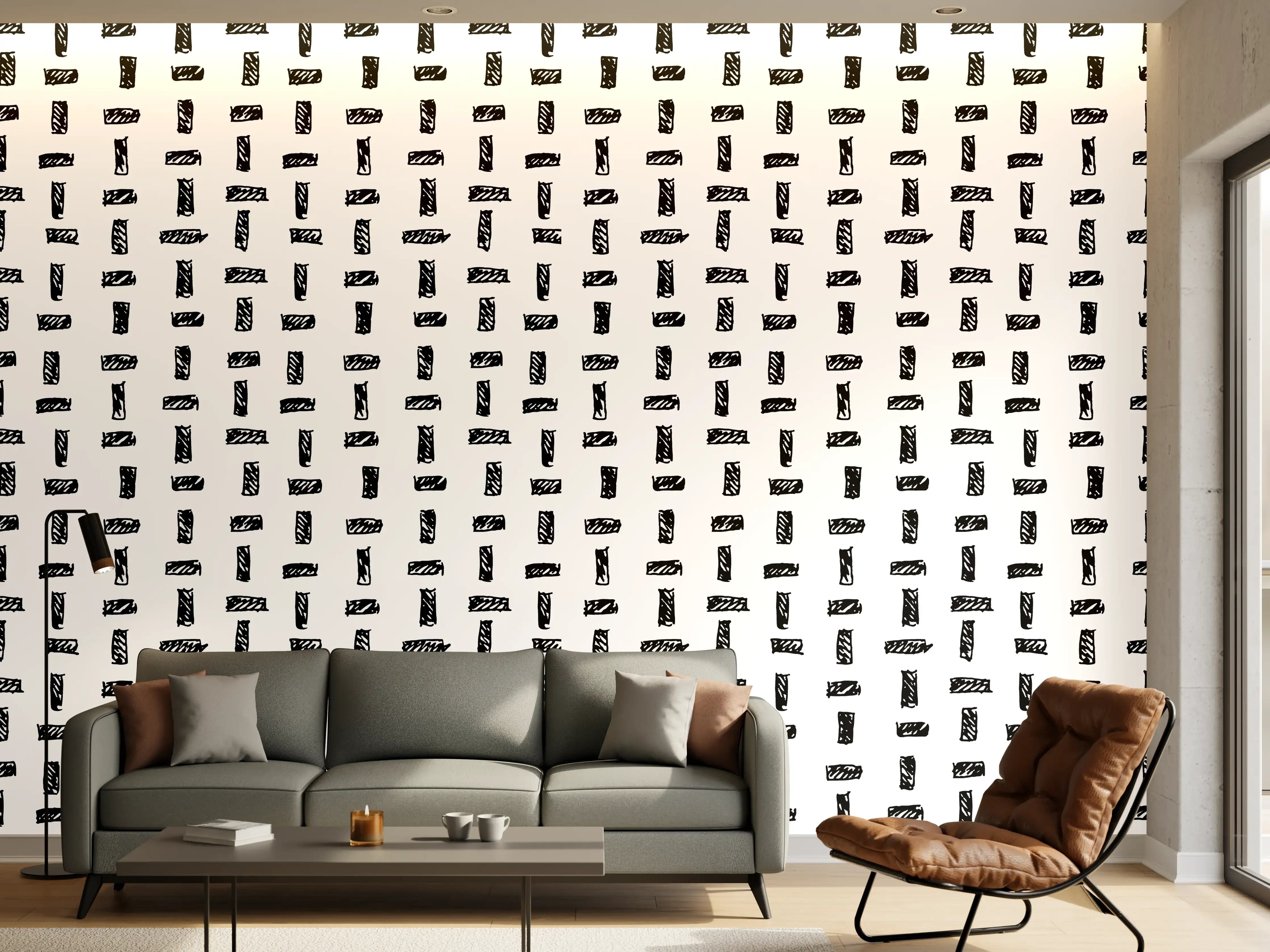 Wandverkleidung Wohnzimmer - Moderne strukturierte Musterwand