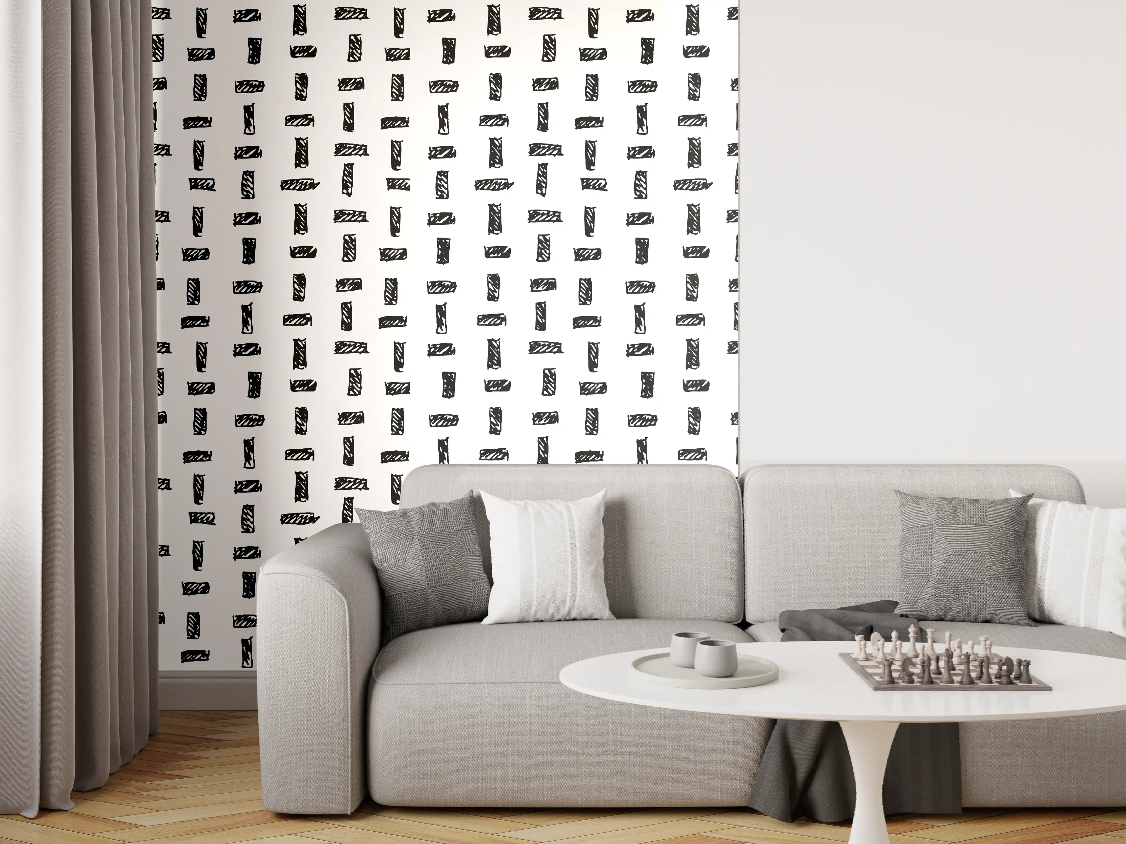 Wandverkleidung Wohnzimmer - Moderne strukturierte Musterwand