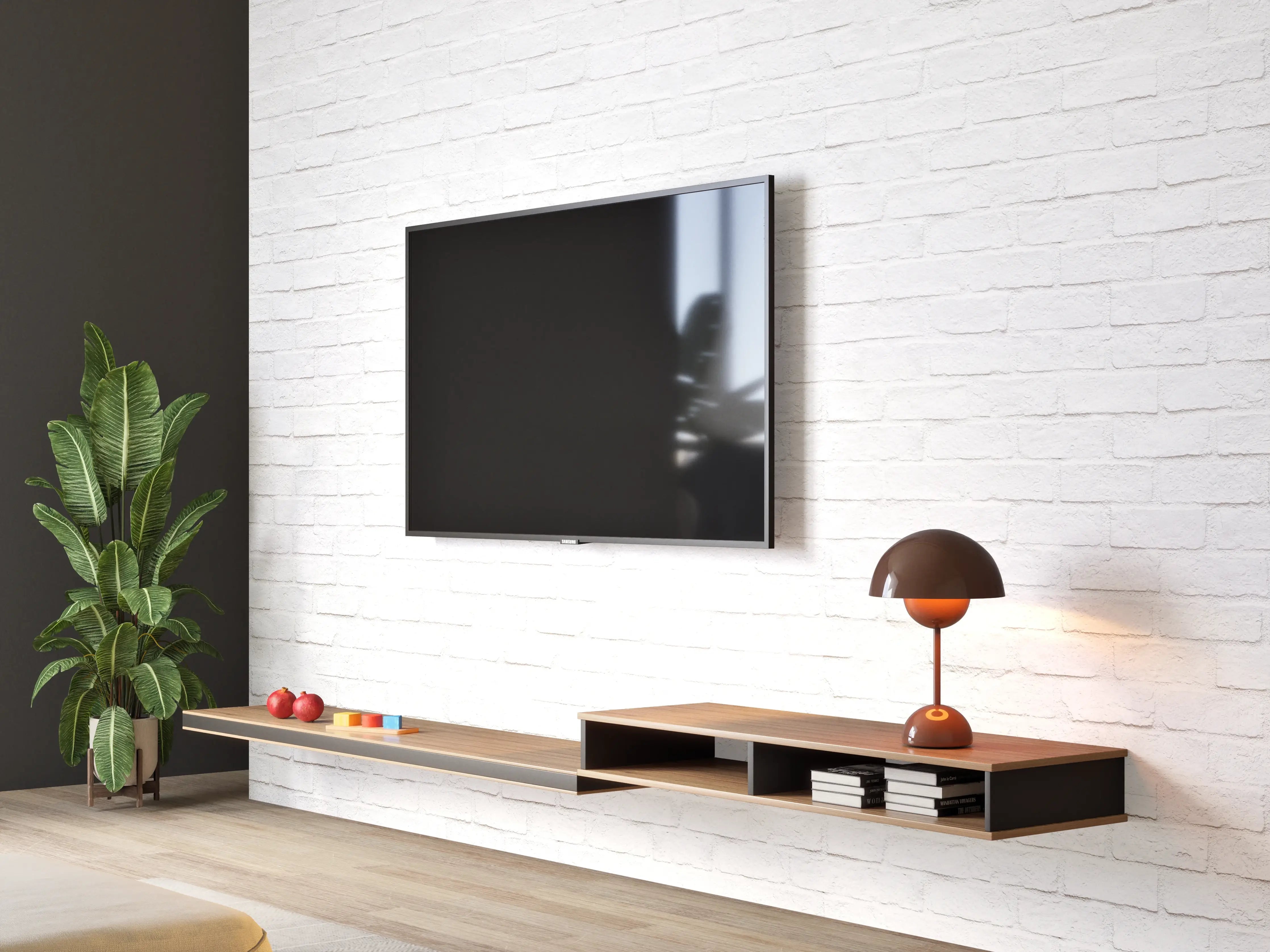 Wandverkleidung Wohnzimmer - Moderne weiße Backsteinmauer 1