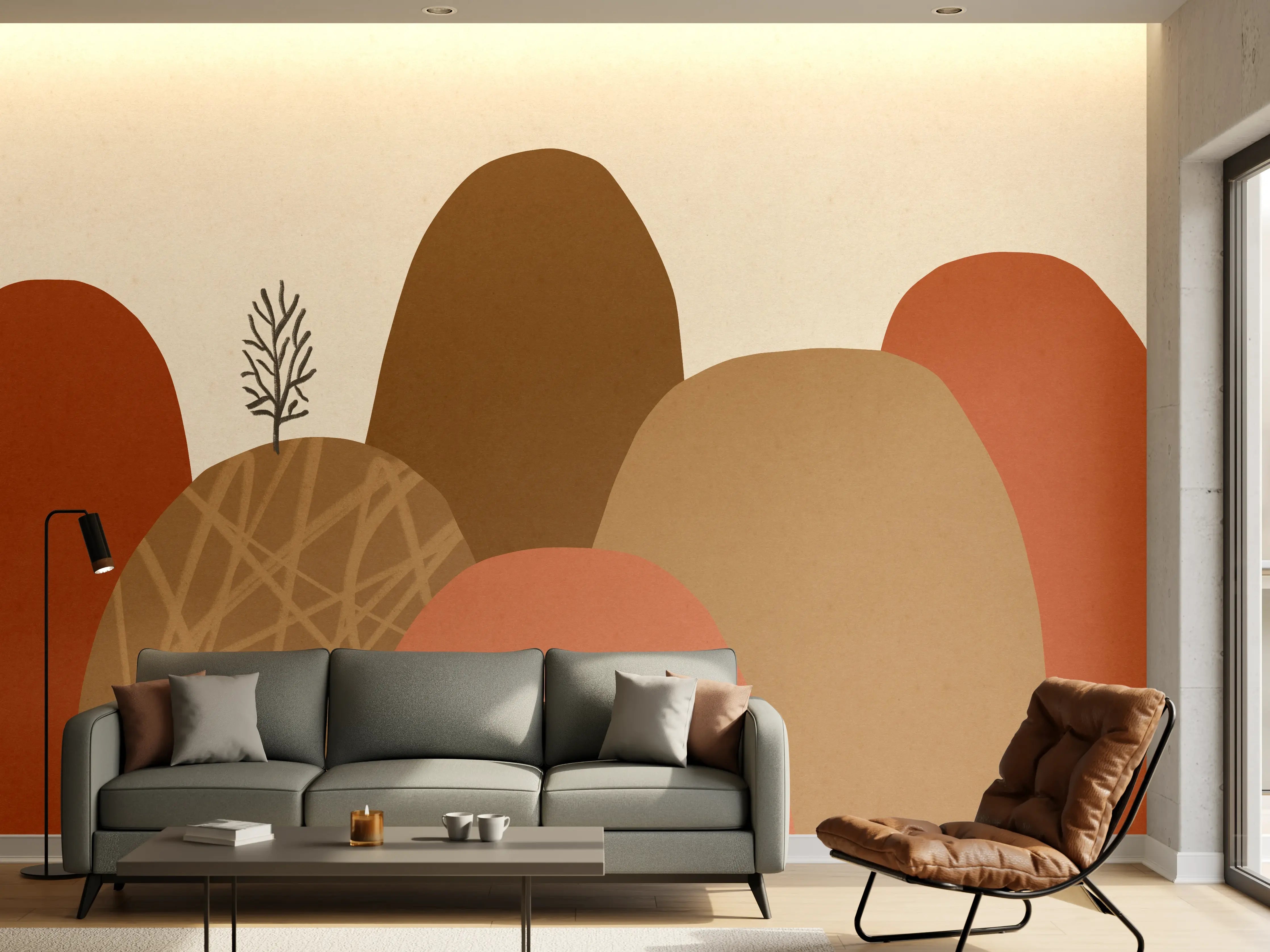 Wandverkleidung Wohnzimmer - Moderne, abstrakte Naturkunst
