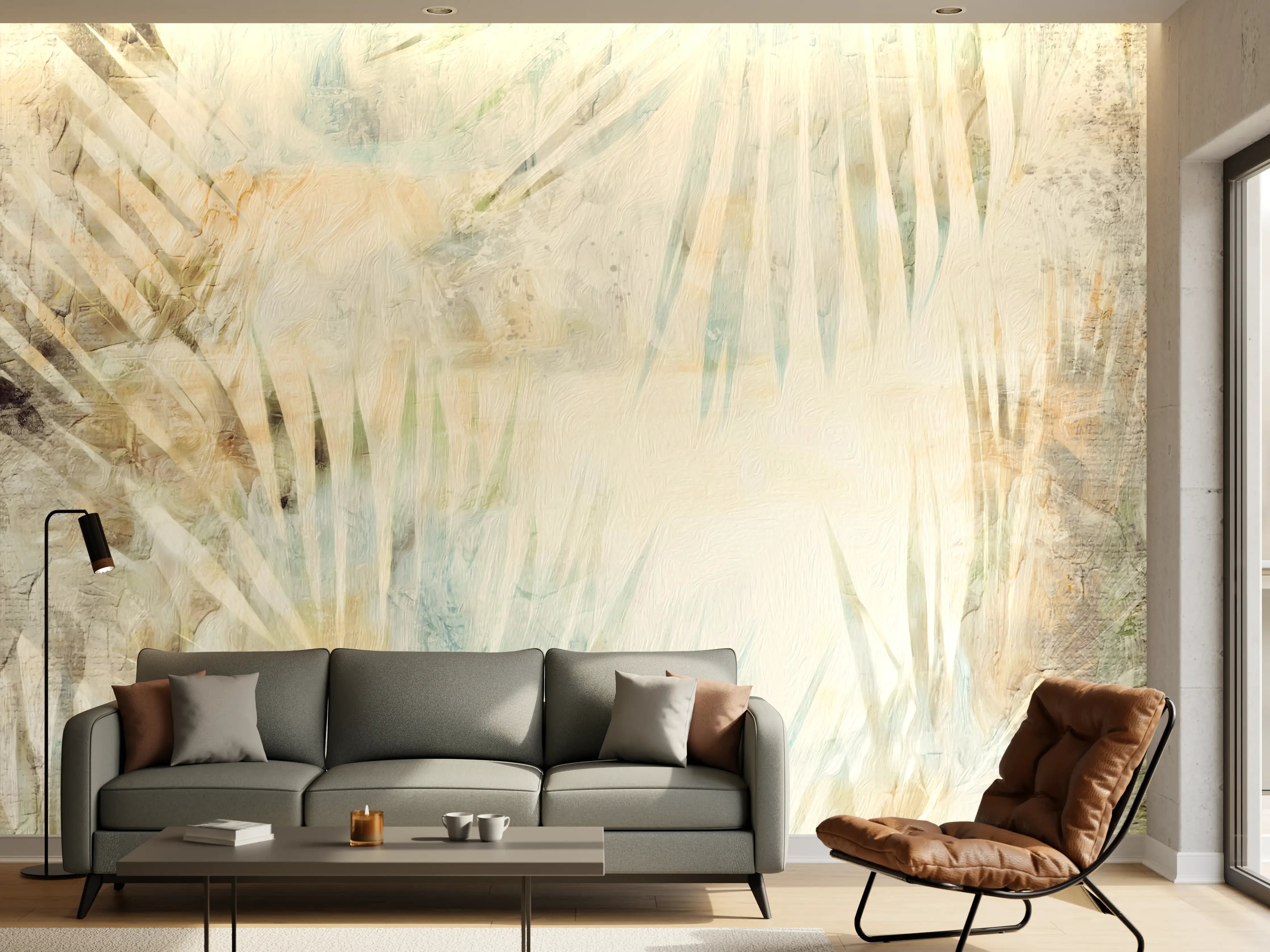 Wandverkleidung Wohnzimmer - Moderne, helle Naturgestaltung
