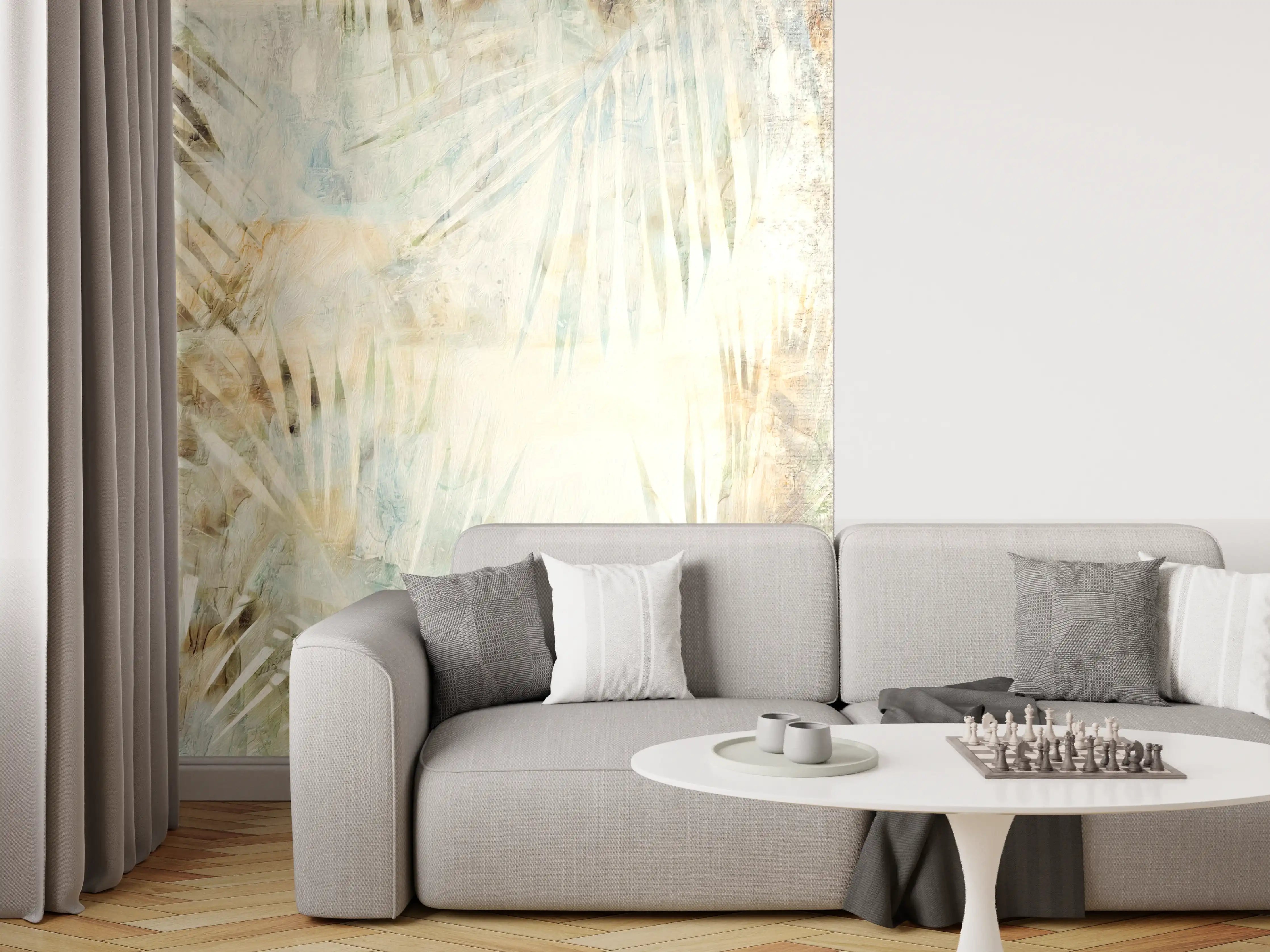 Wandverkleidung Wohnzimmer - Moderne, helle Naturgestaltung